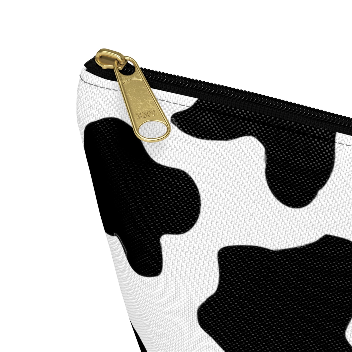 Country Black and White Cow Print Design Accessory Pouch w T-bottom