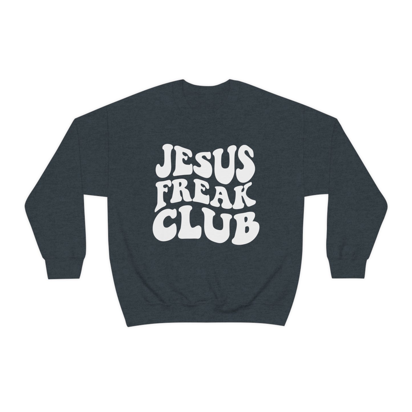 Vintage Jesus Freak Club White Logo Unisex Heavy Blend™ Crewneck Sweatshirt