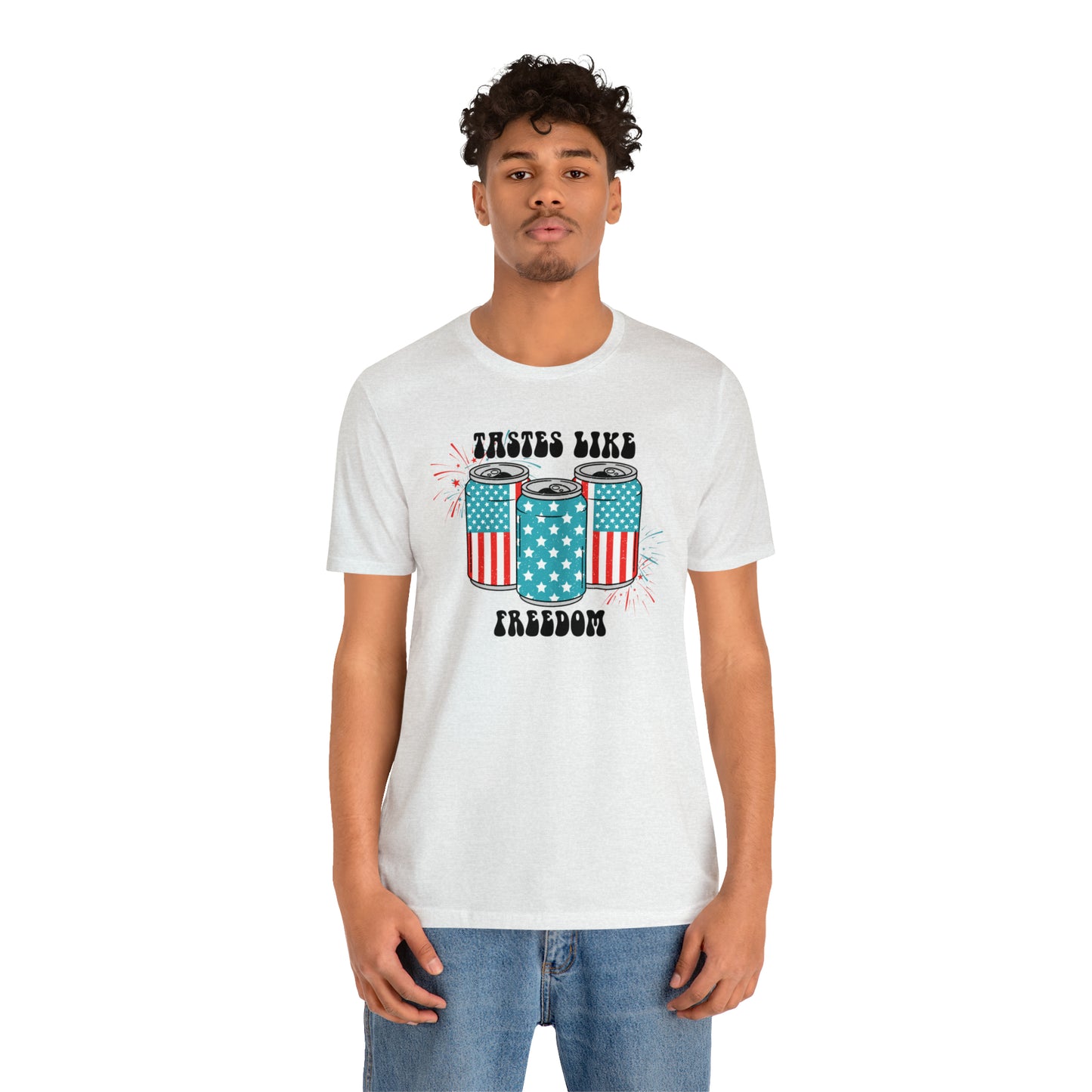 American USA Tastes Like Freedom Beverage Can Unisex Jersey Short Sleeve Tee