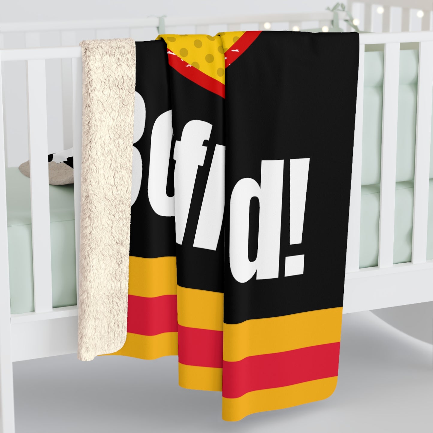 Go Taylor's Boyfriend Football Sherpa Fleece Blanket - Black