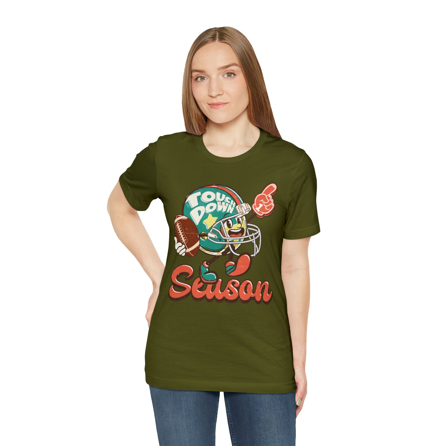 Football Season Football Helmet Character Holding Football T-Shirt