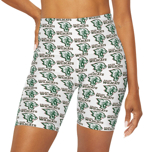 Salem Wildcats High Waisted Yoga Shorts - White