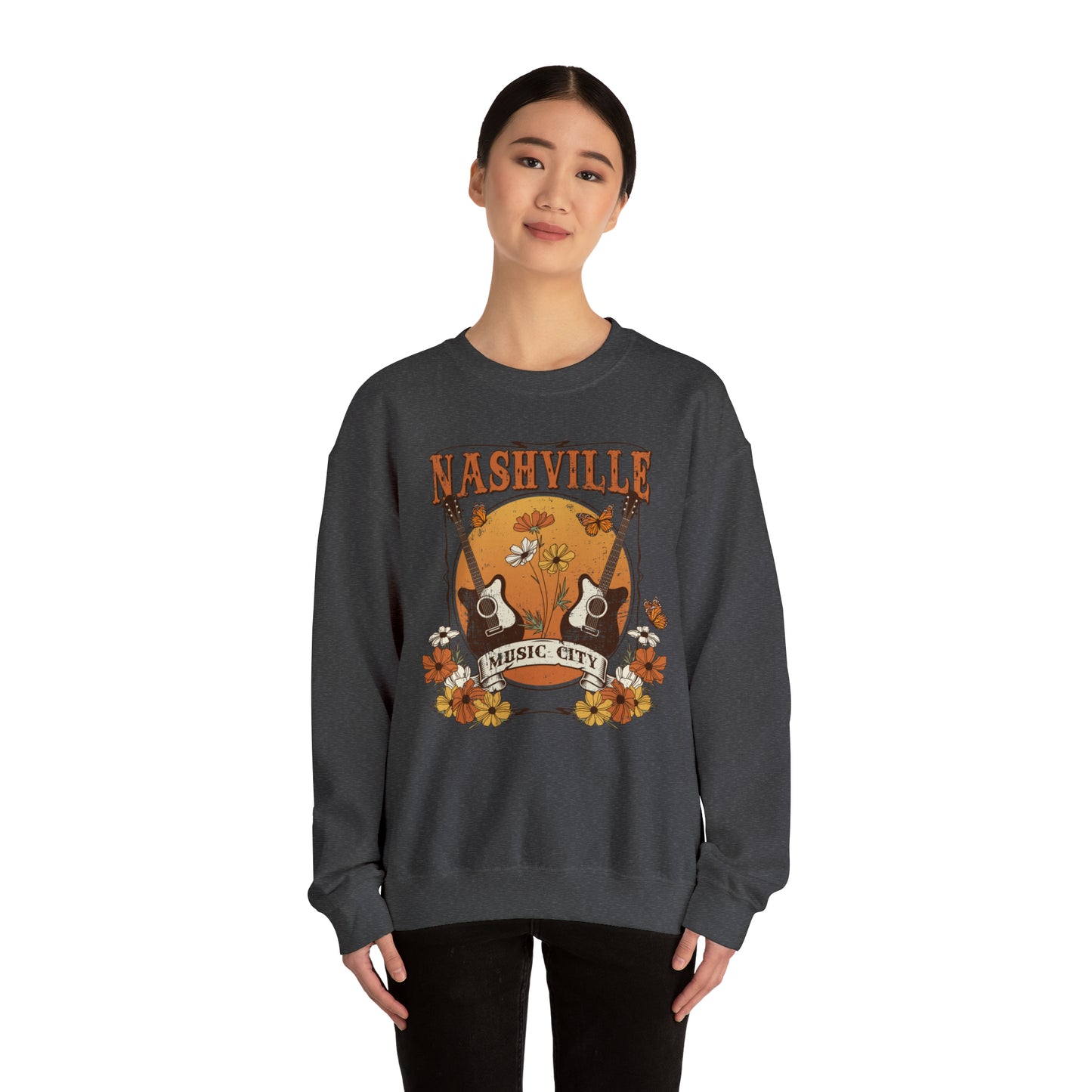 Nashville Music City Heavy Blend™ Crewneck Sweatshirt