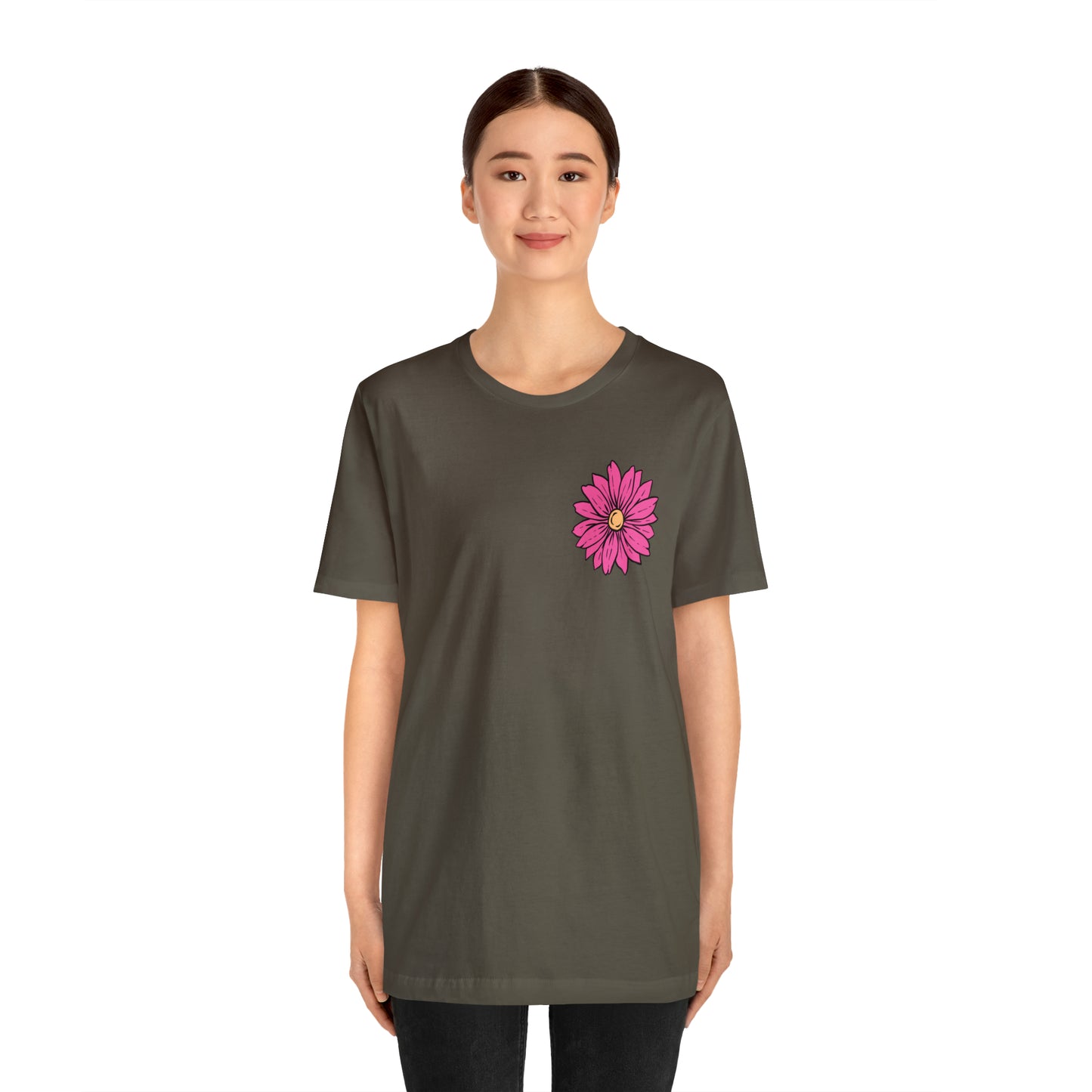 TWO SIDED Positive Energy T-Shirt (Flower on Front - Positive Energy on Back) Christian T-Shirt