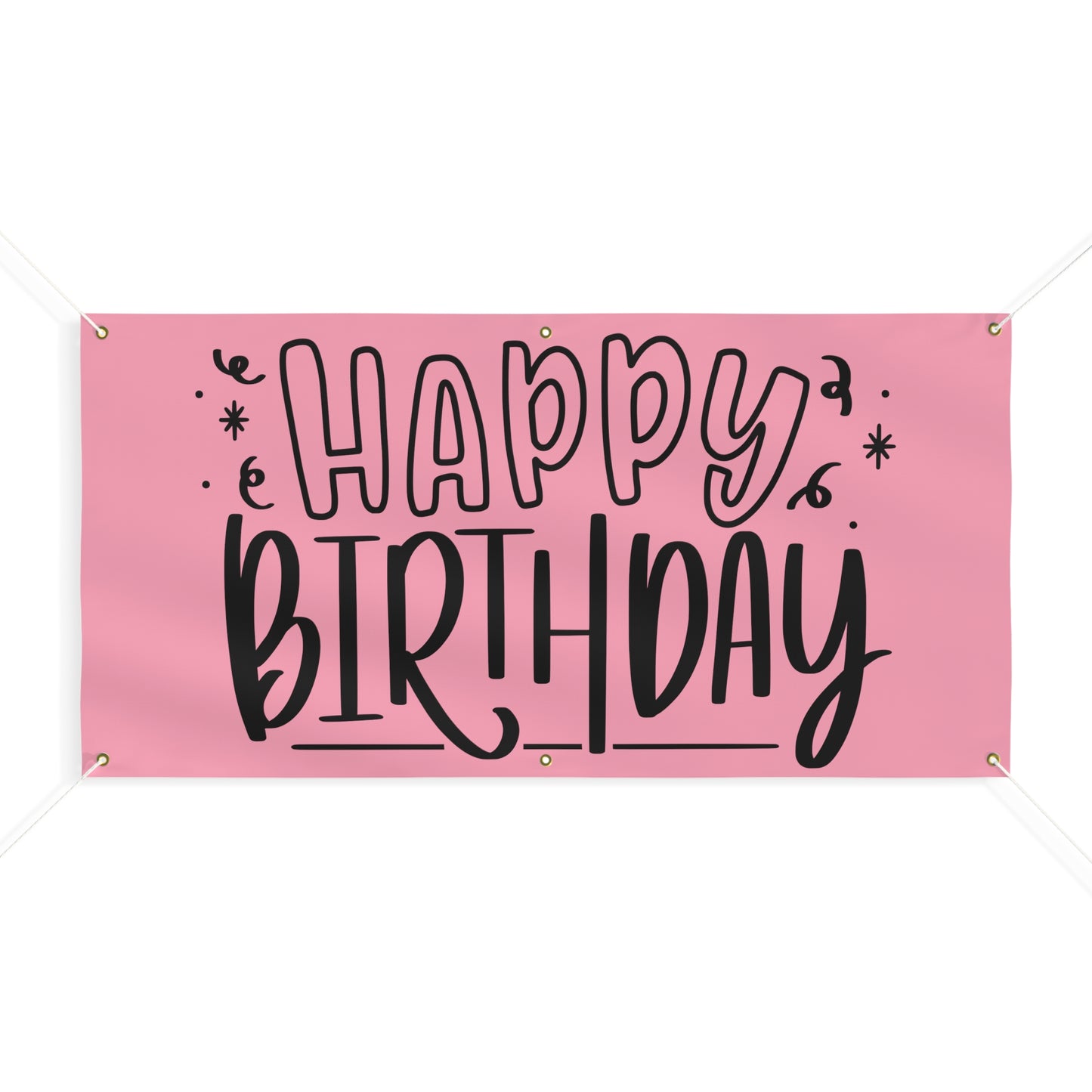 Happy Birthday Matte Banner - Pink