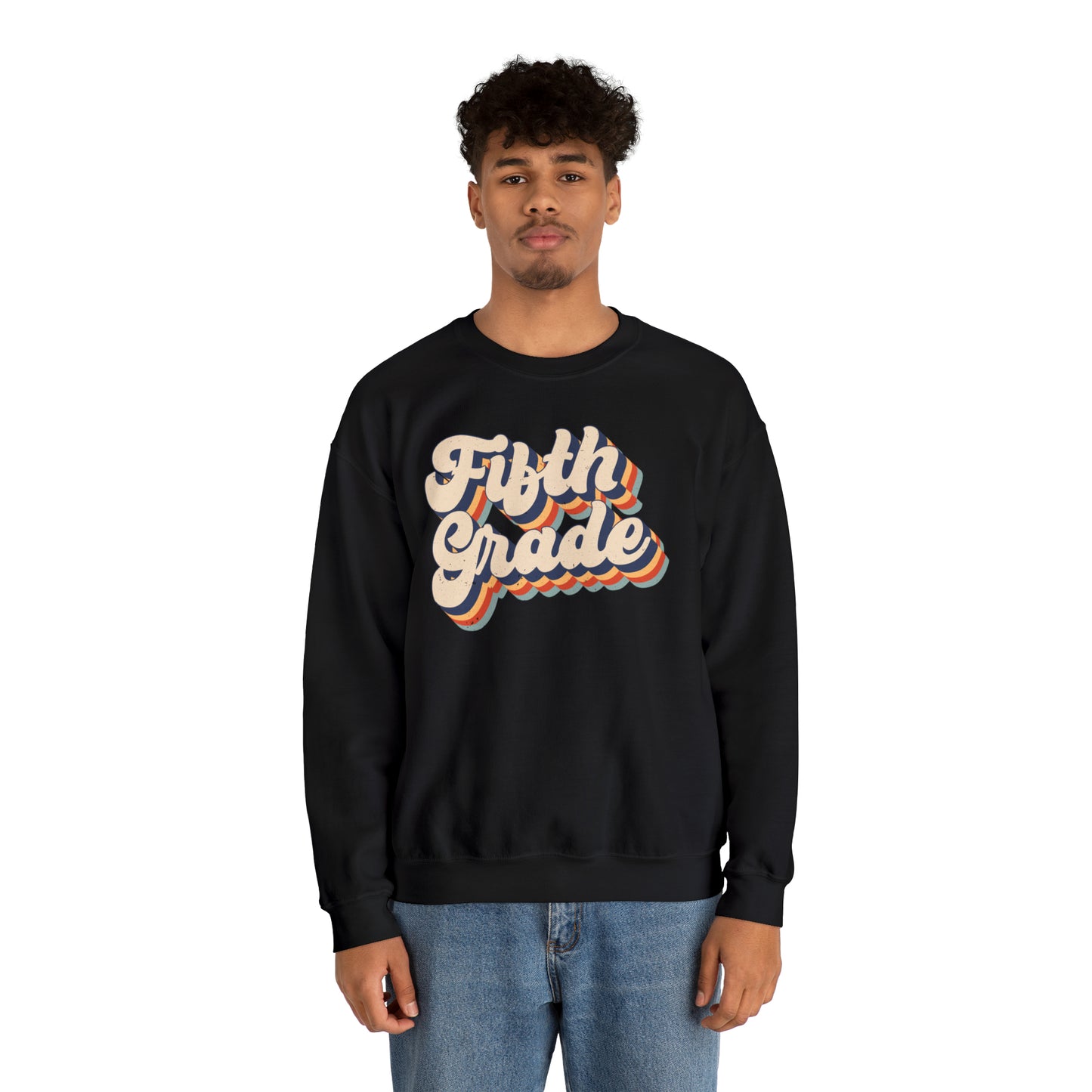 Retro Fifth Grade Unisex Heavy Blend™ Crewneck Sweatshirt