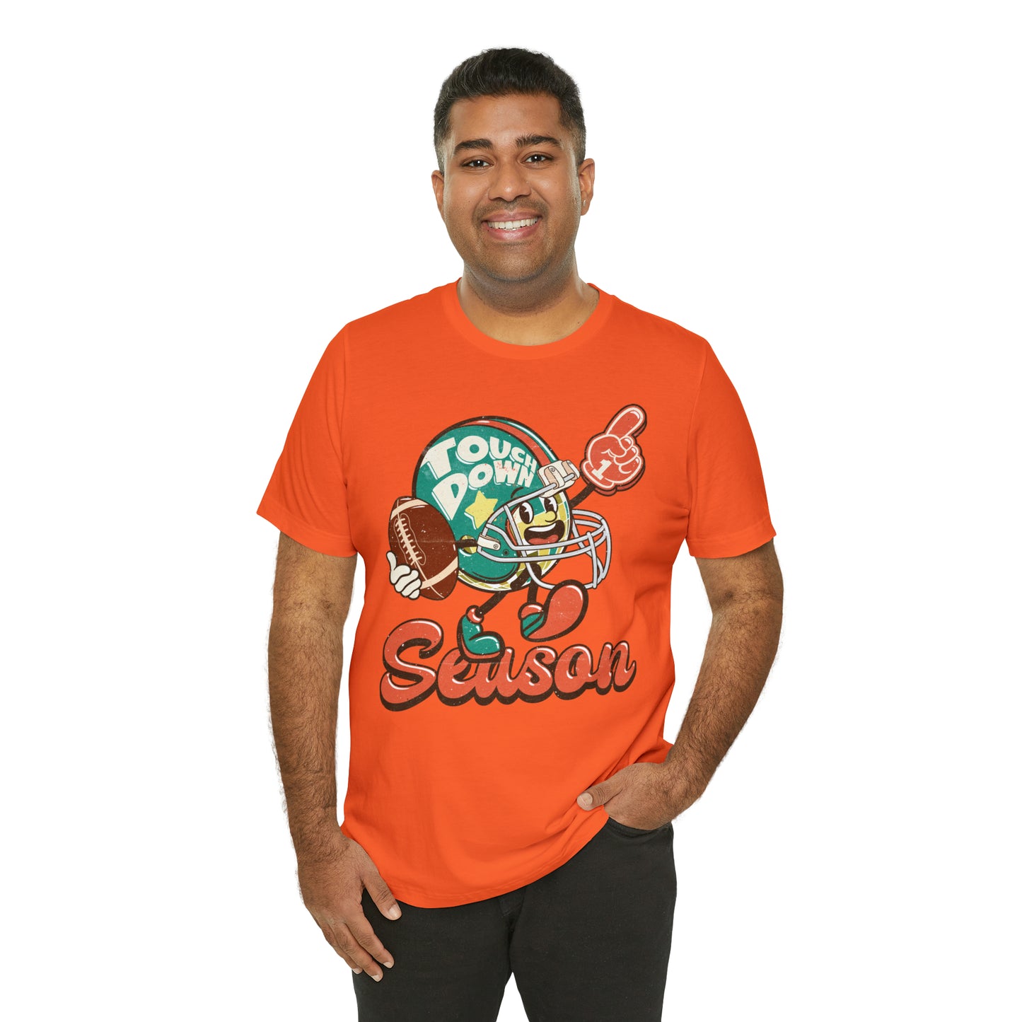 Football Season Football Helmet Character Holding Football T-Shirt