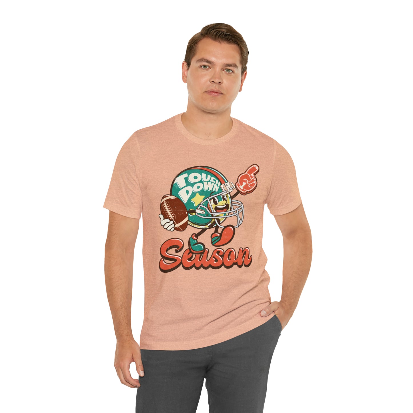 Football Season Football Helmet Character Holding Football T-Shirt