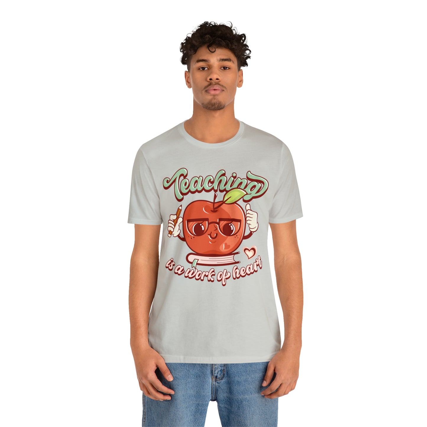 Vintage Teaching is a Work of Heart Unisex Jersey Short Sleeve Tee