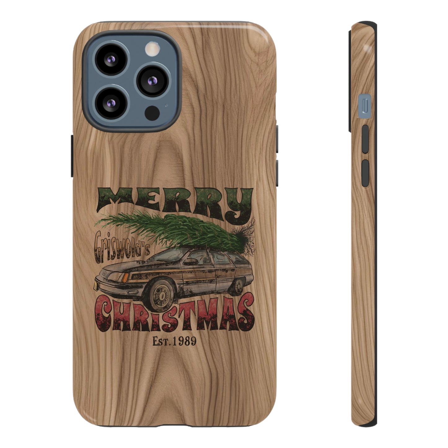 Distressed Merry Griswold's Christmas Tree Station Wagon Holiday Apple iPhone Tough Cases