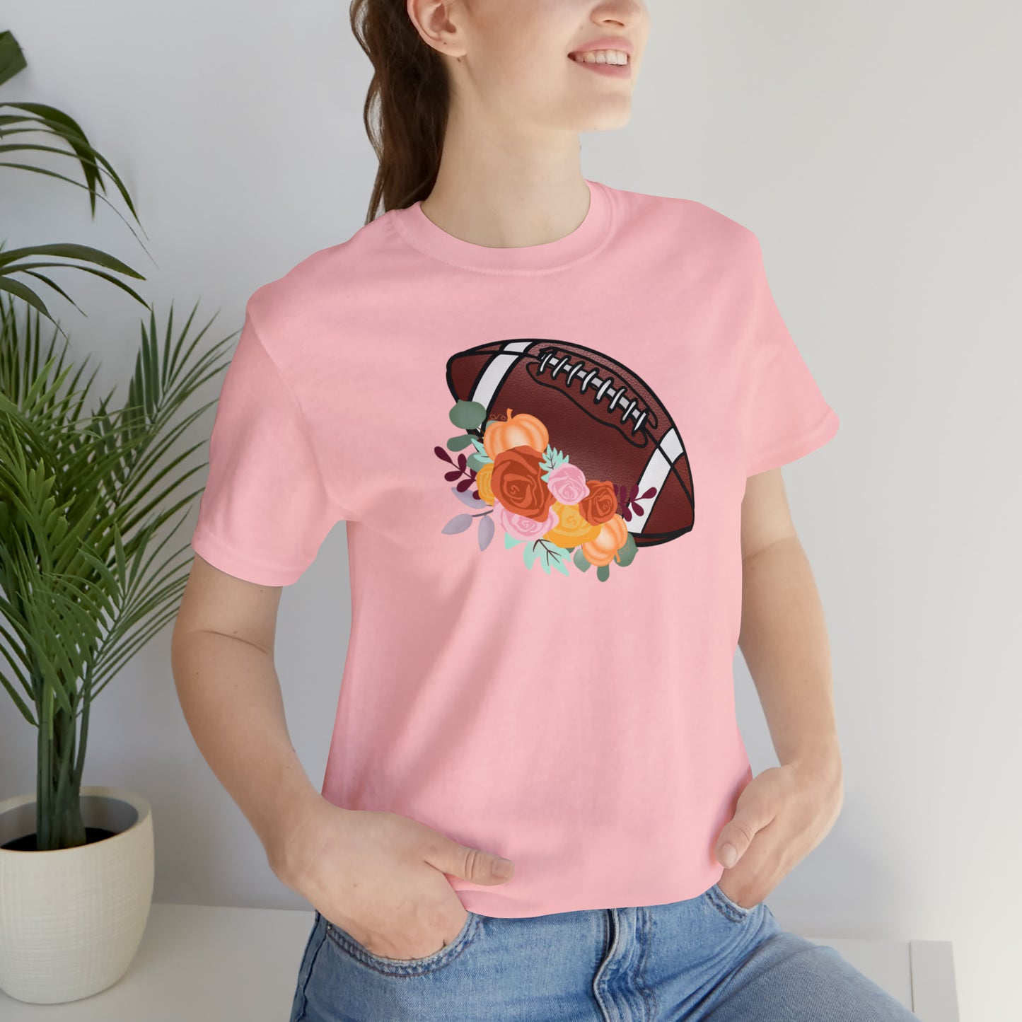 Fall Floral Football  T-Shirt
