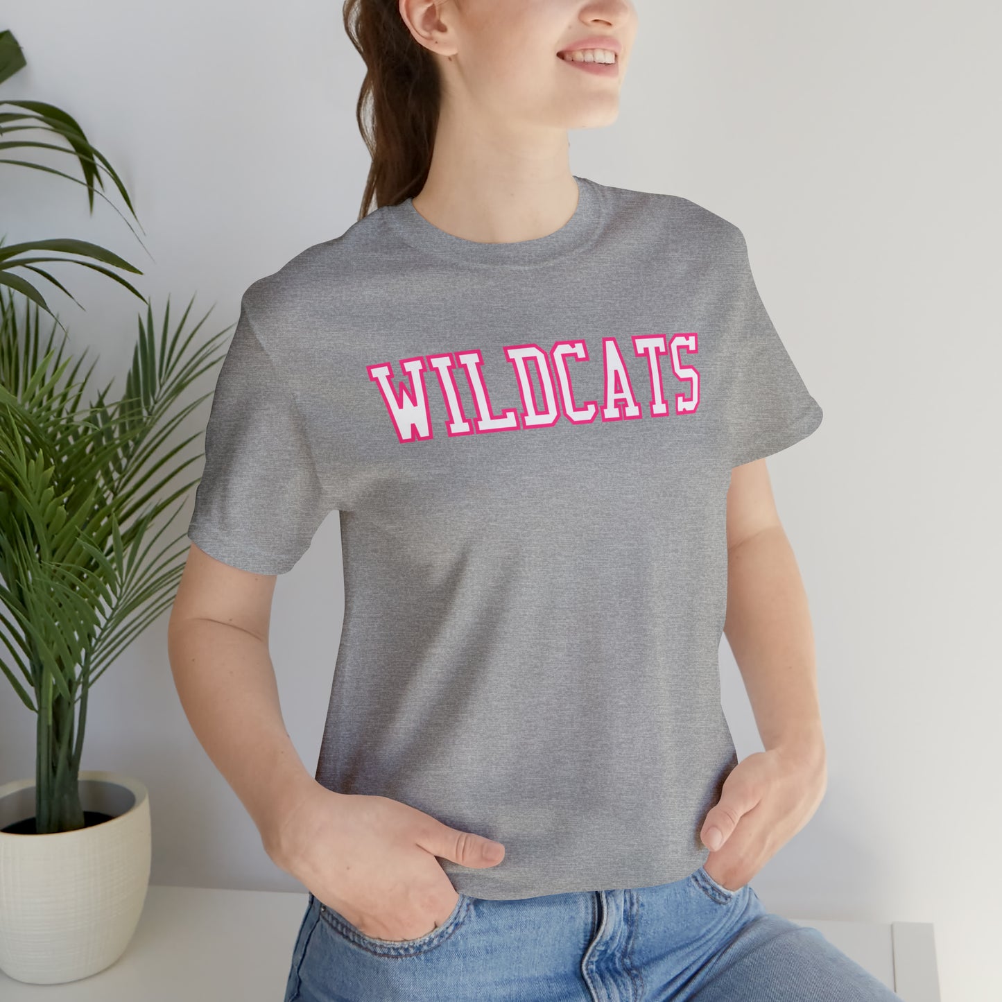 Pink Salem Wildcats Jersey Short Sleeve Tee - Green Print