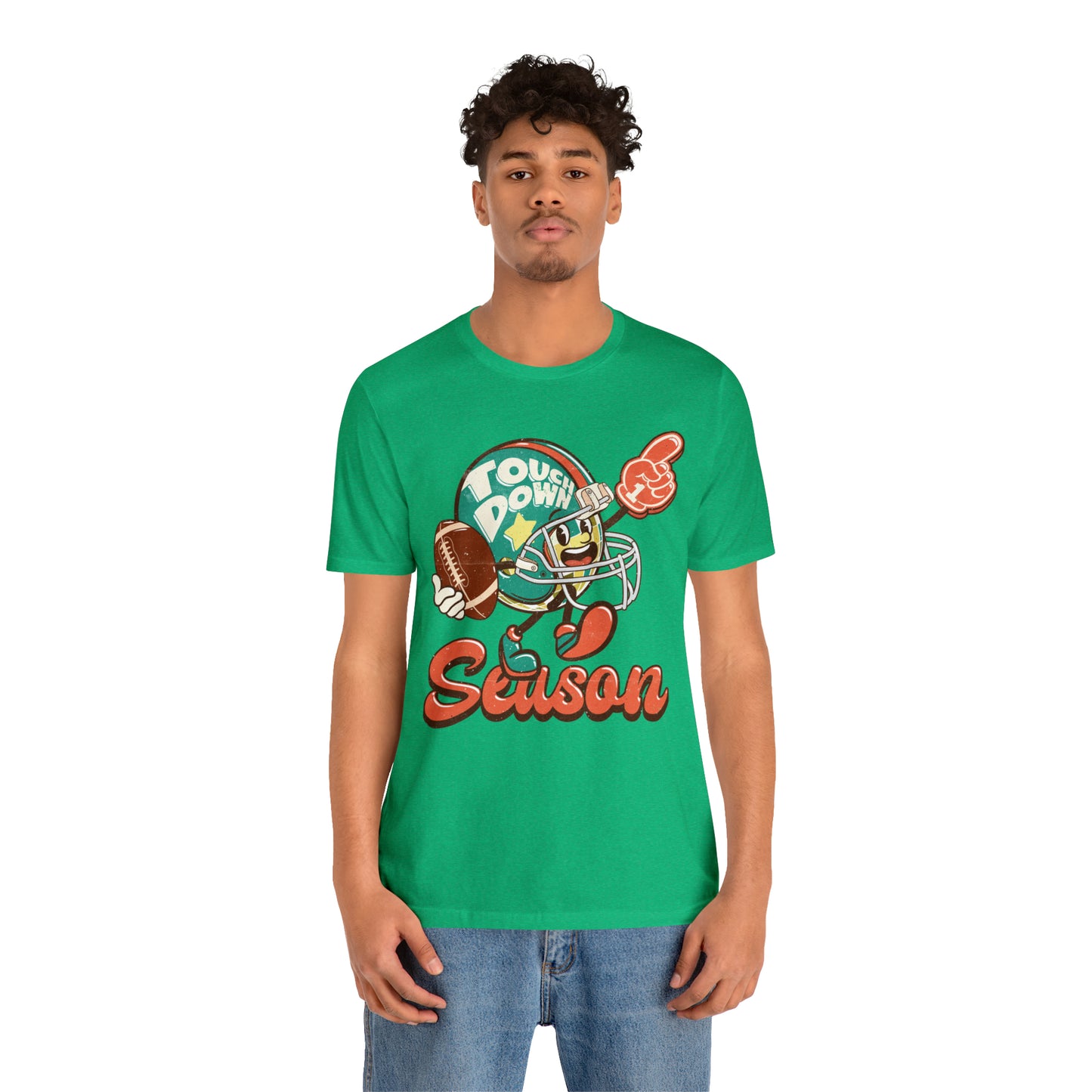 Football Season Football Helmet Character Holding Football T-Shirt