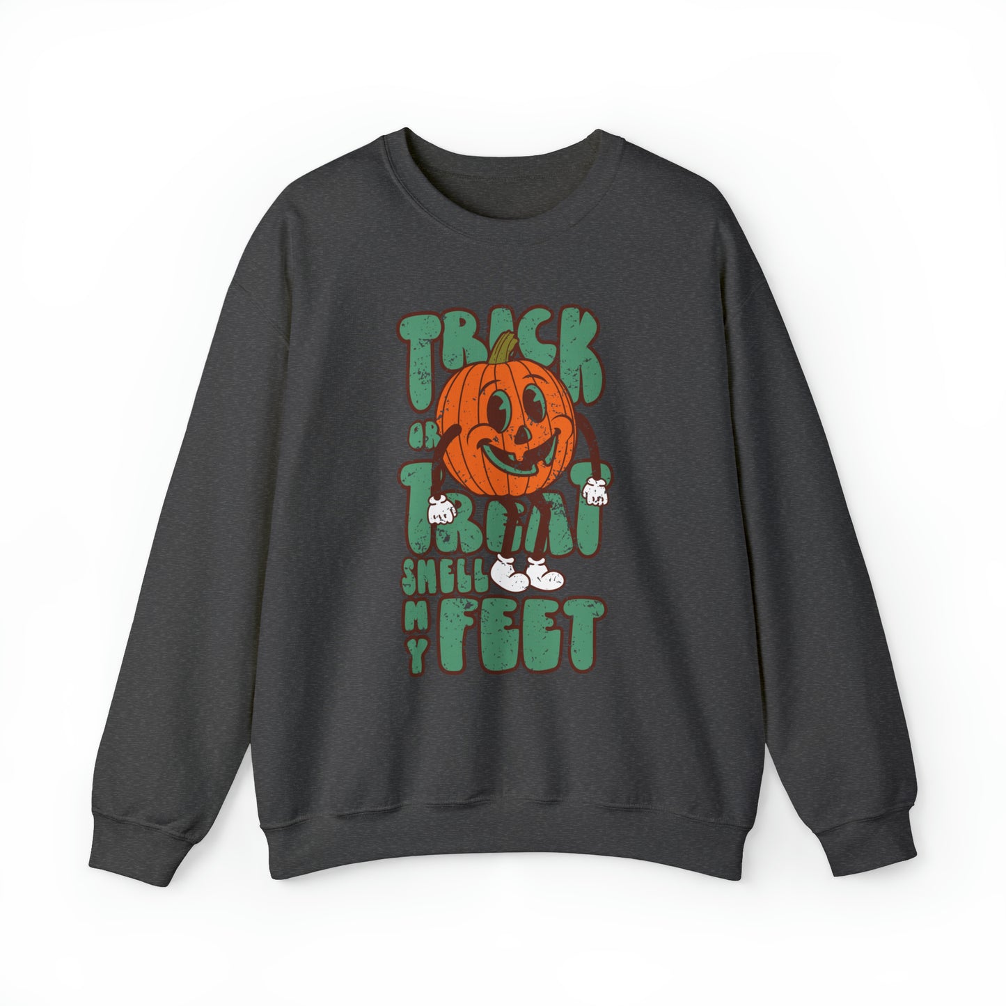 Distressed Trick or Treat Smell My Feet Heavy Blend™ Crewneck Sweatshirt