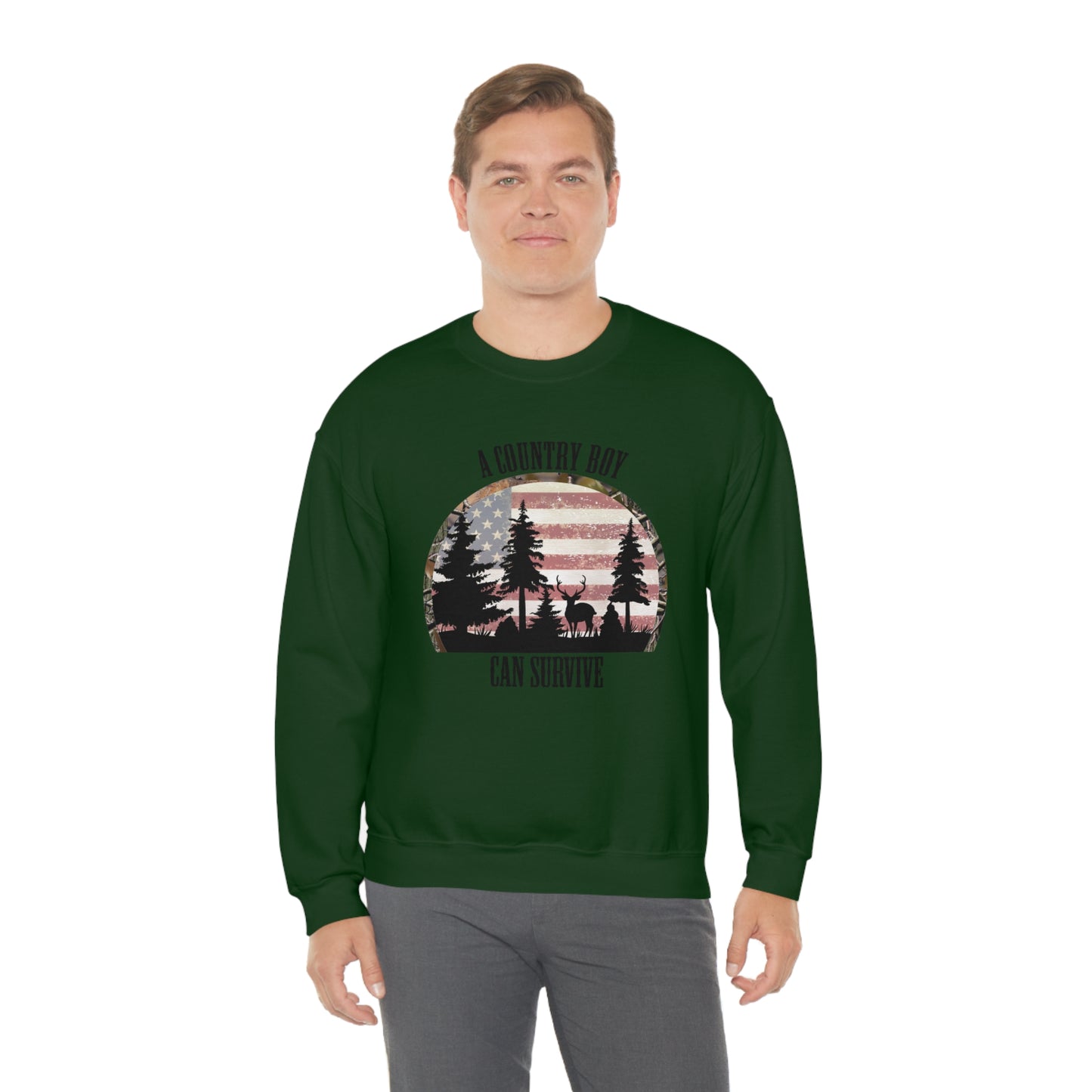 "A Country Boy Can Survive" - Unisex Heavy Blend™ Crewneck Sweatshirt