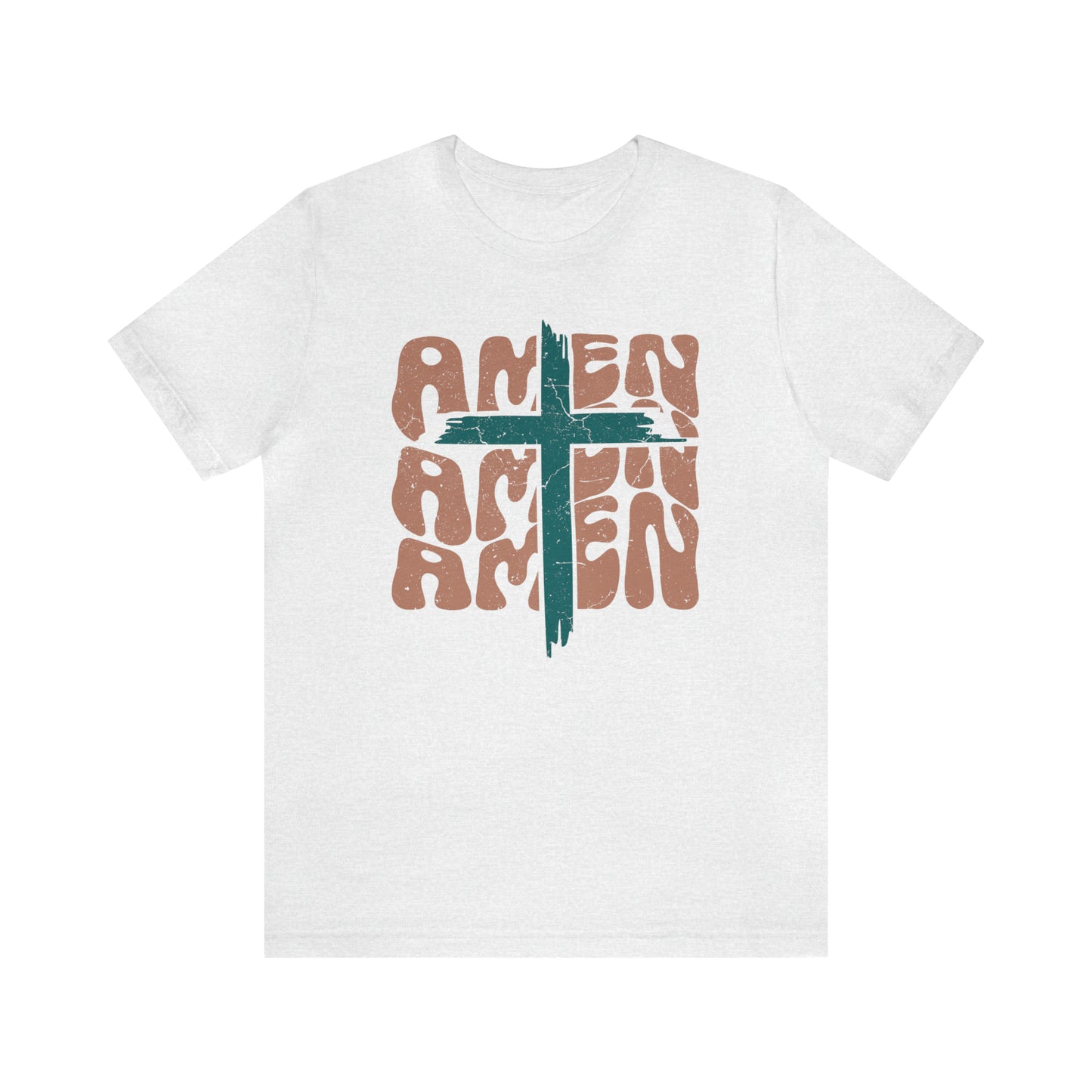 Amen Amen Amen with Cross Boho Color T-Shirt