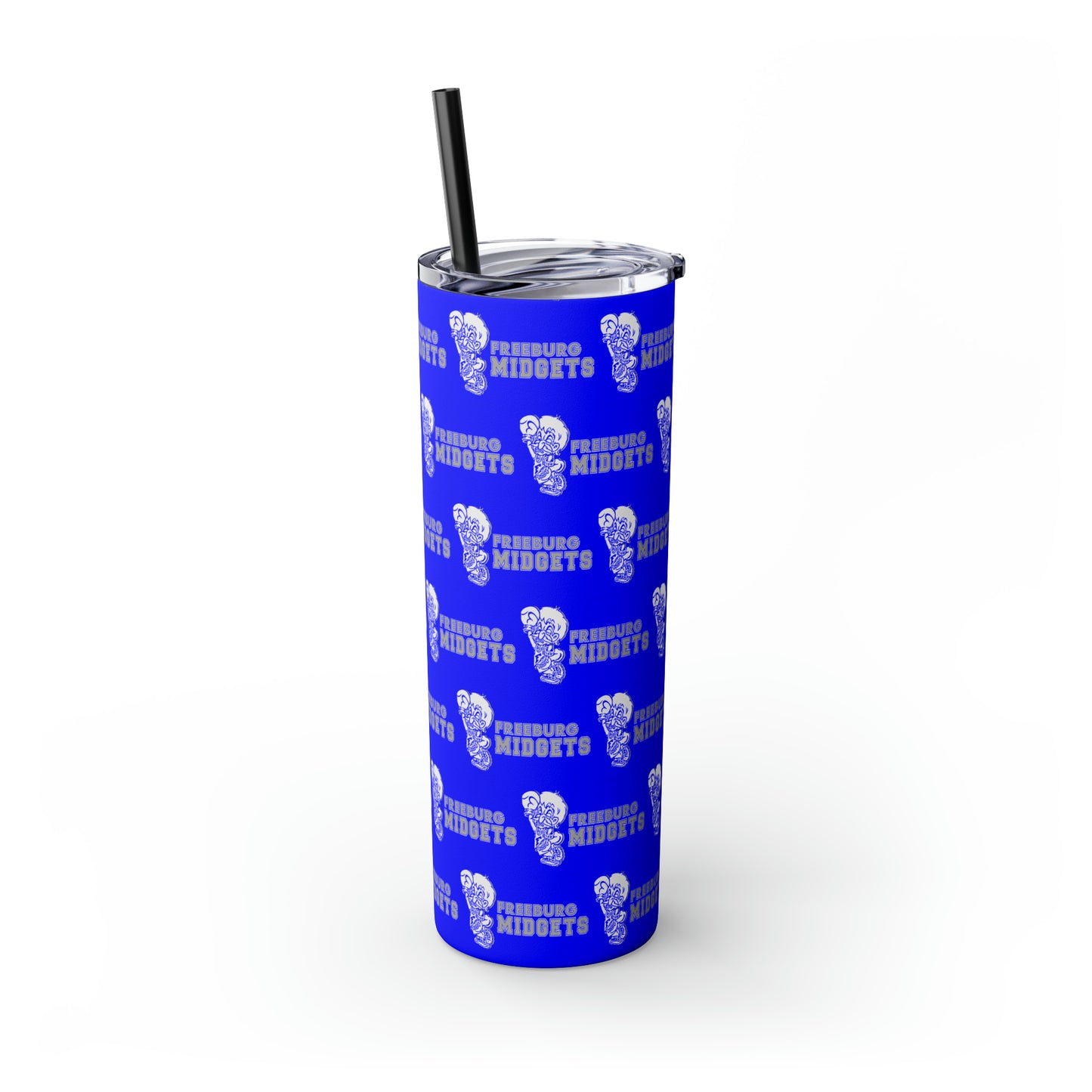 Royal Freeburg Midgets Skinny Tumbler with Pick your Color Straw, 20oz