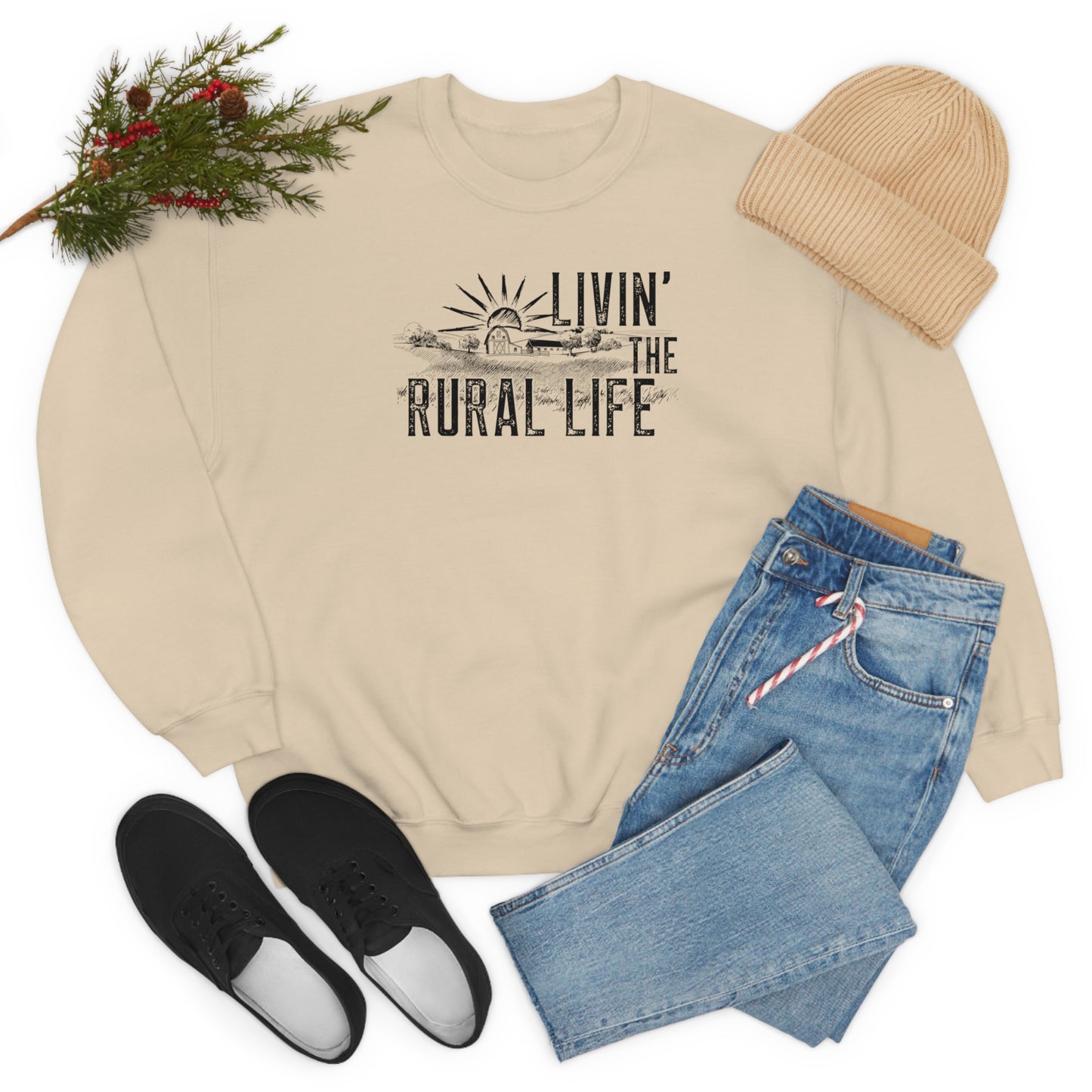 "Livin' the Rural Life" - Unisex Heavy Blend™ Crewneck Sweatshirt