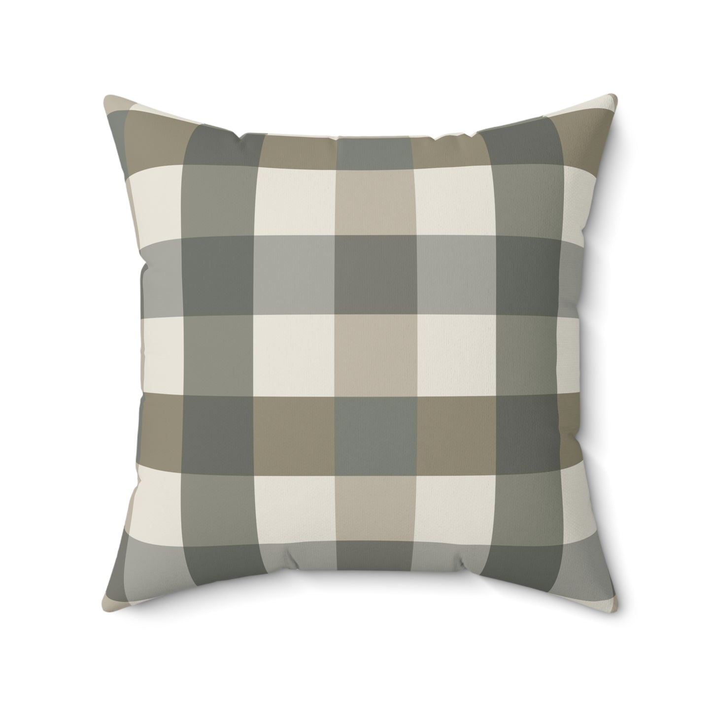 Plaid Green Fall/ Halloween Spun Polyester Square Pillow