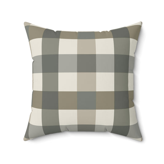 Plaid Green Fall/ Halloween Spun Polyester Square Pillow