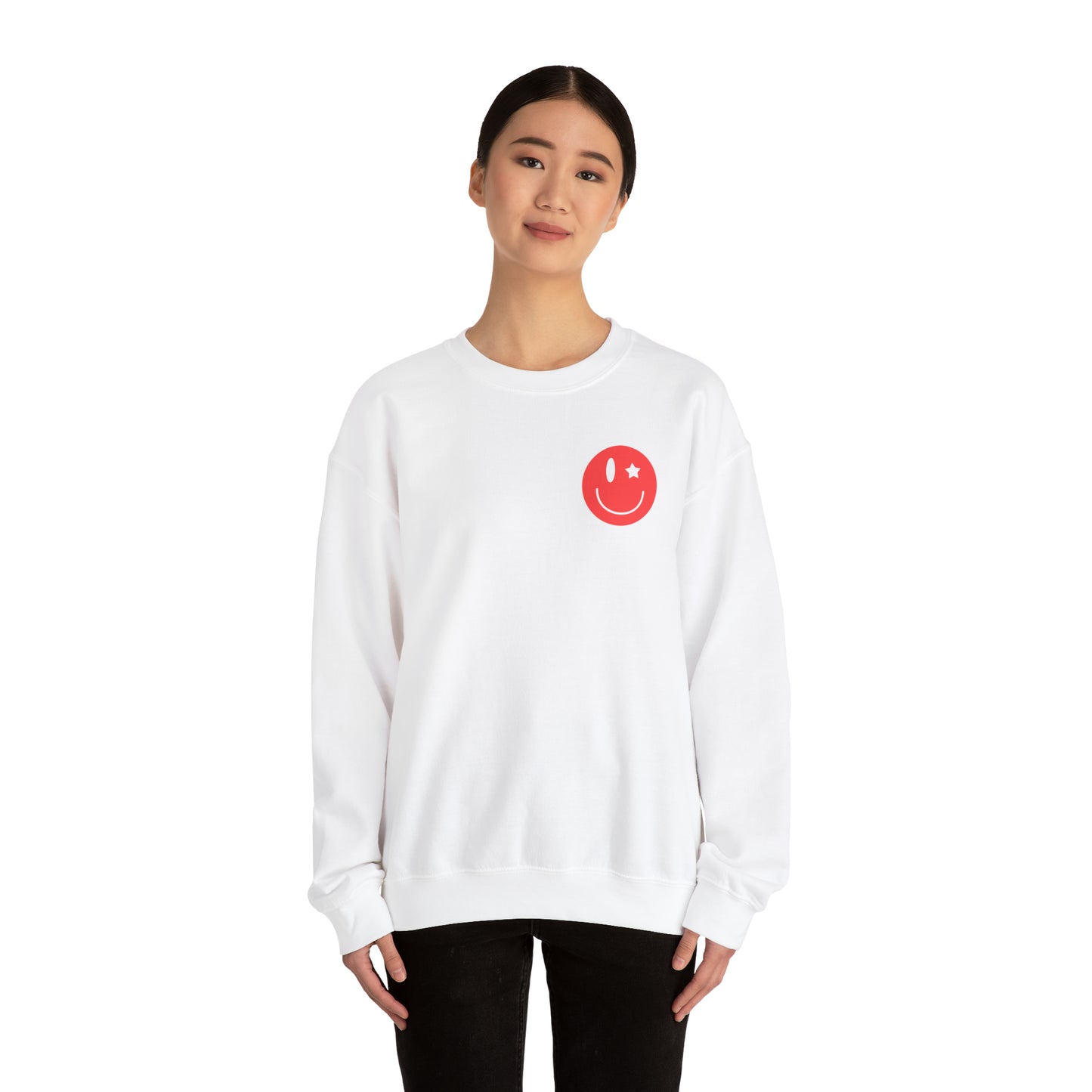 Front and Back Image "Love Vibes" Unisex Heavy Blend™ Crewneck Sweatshirt