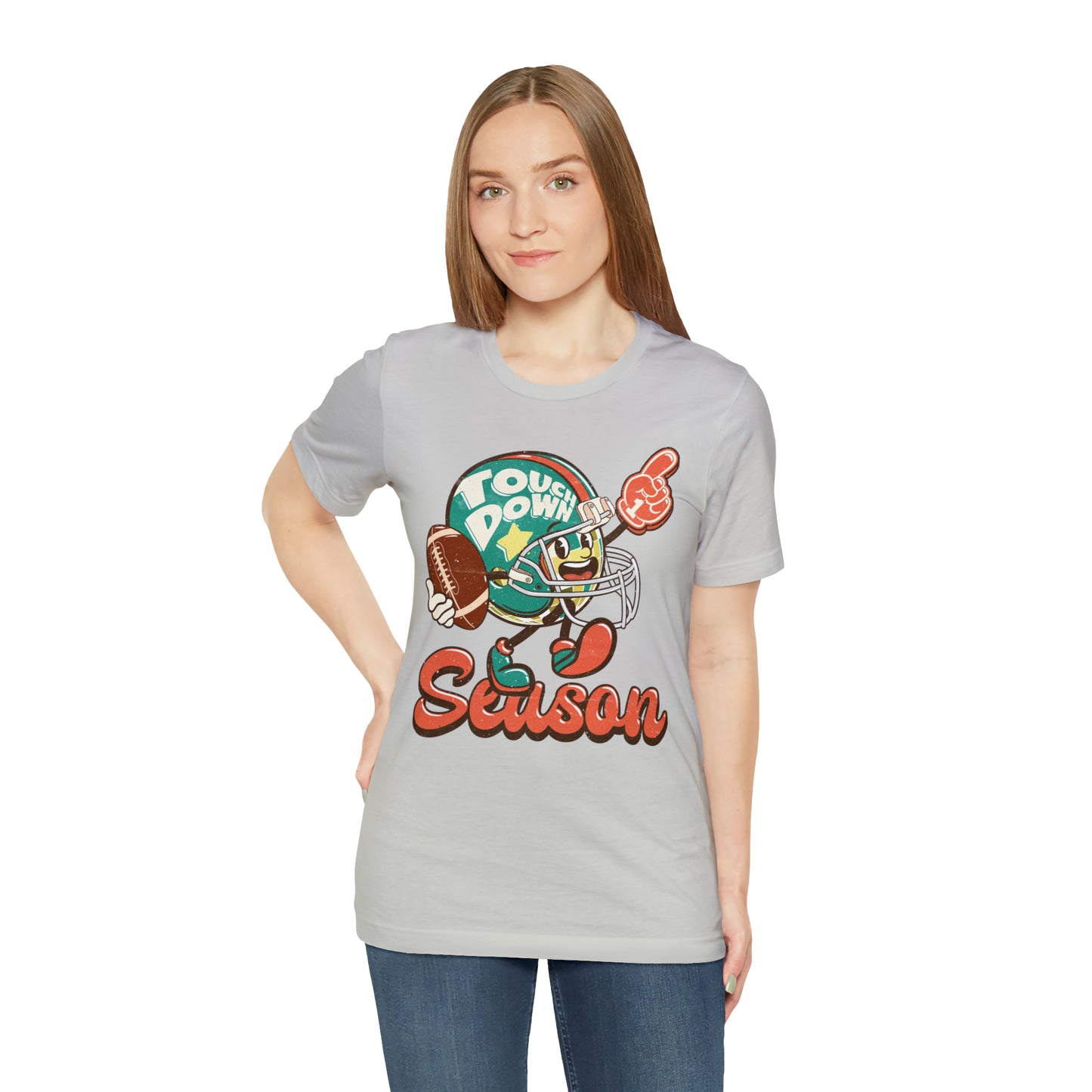 Football Season Football Helmet Character Holding Football T-Shirt