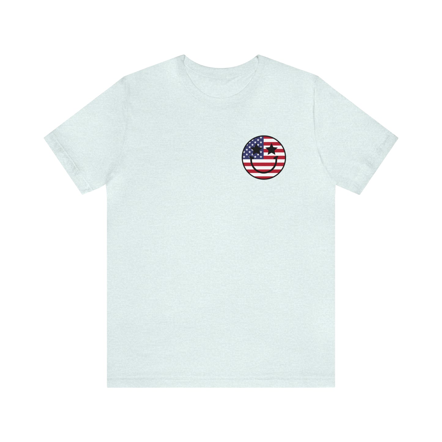 "Jesus Christ Stars and Stripes" (Front and Back Design) Unisex Jersey Short Sleeve Tee