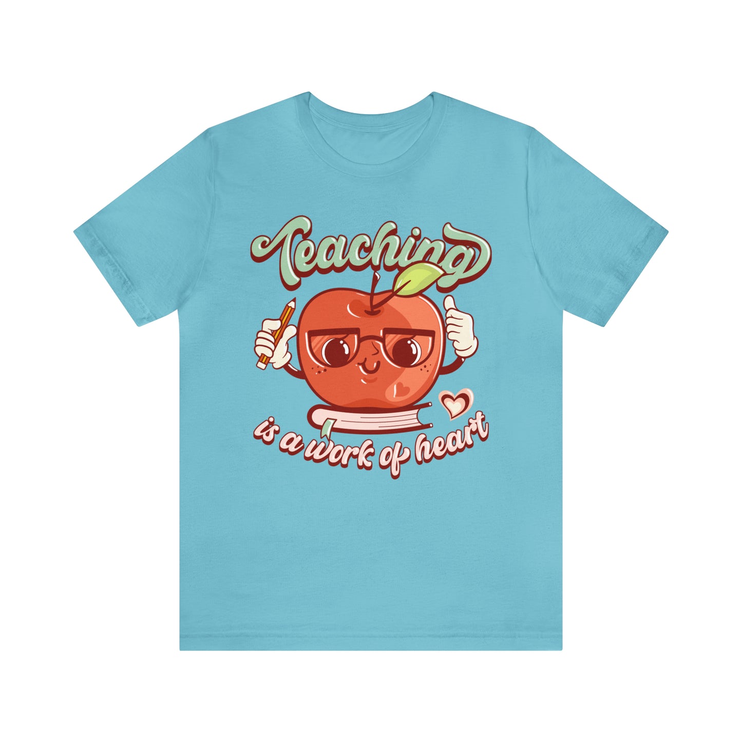 Vintage Teaching is a Work of Heart Unisex Jersey Short Sleeve Tee