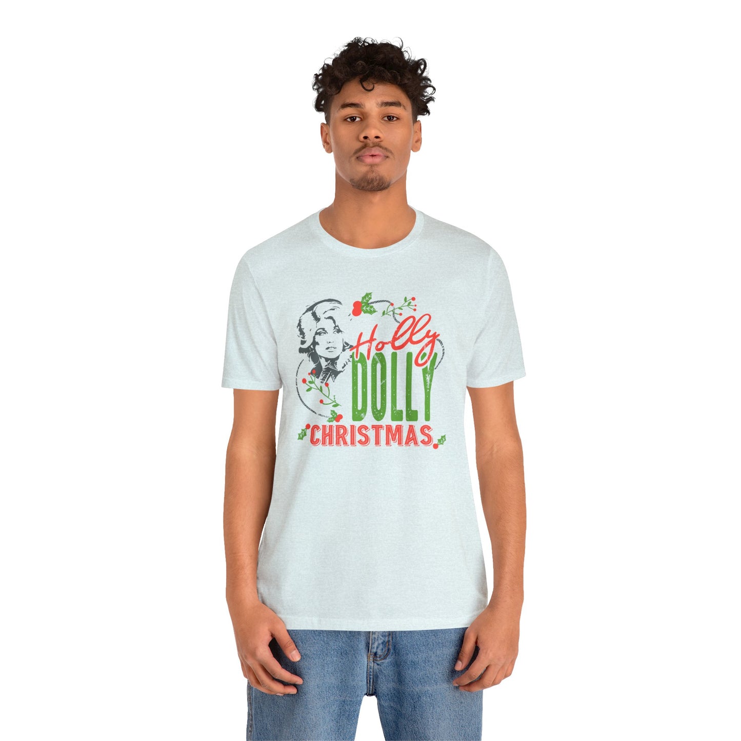 Holly Dolly Christmas Bella Jersey Short Sleeve Tee (Unisex)