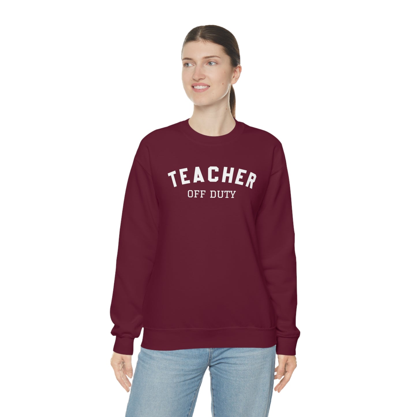 "Teacher Off-Duty" - Unisex Heavy Blend™ Crewneck Sweatshirt