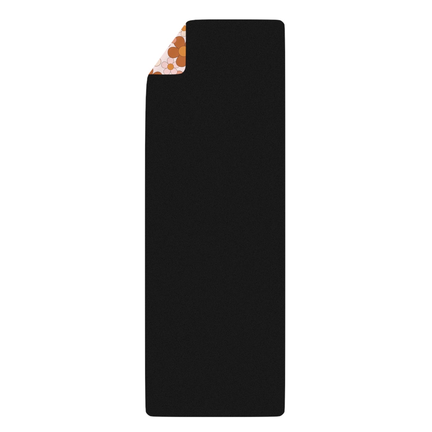 Retro Daisy Rust and Pink Pattern Rubber Yoga Mat