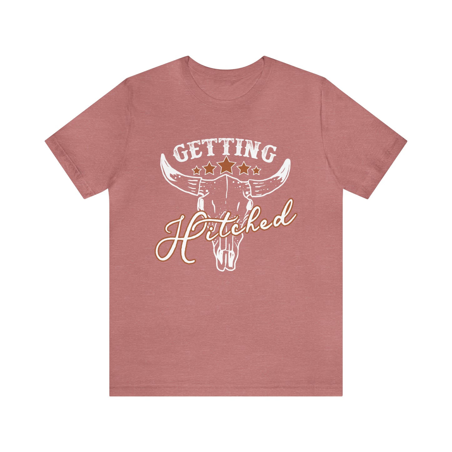 Vintage Getting Hitched Bride/ Groom T-Shirt - White Design