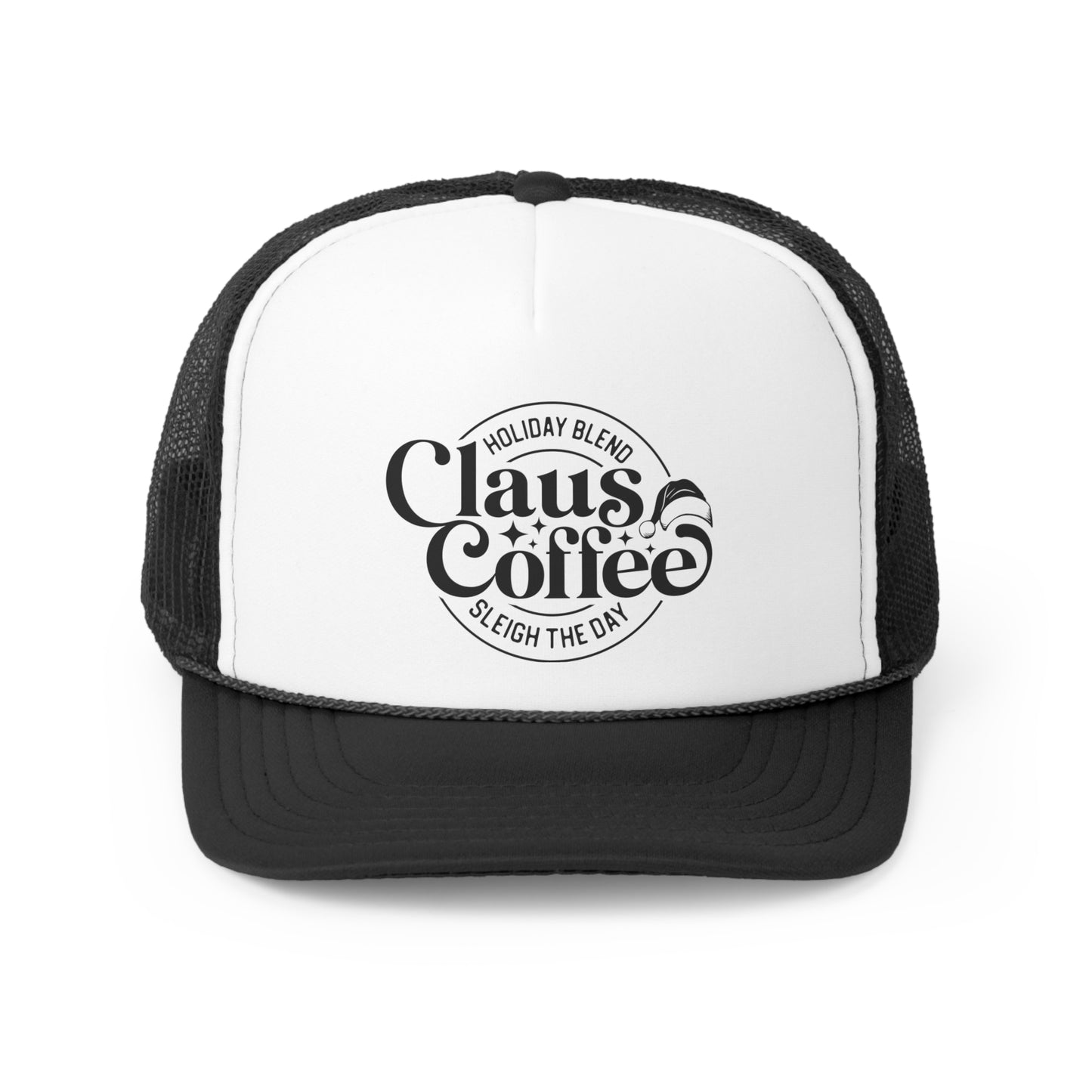 Claus Coffee Holiday Blend Sleigh All Day Christmas Holiday Tall Trucker Caps