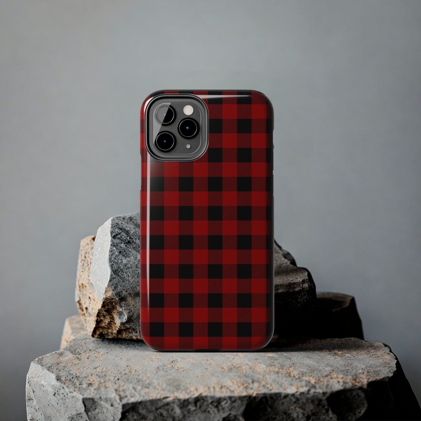 Red and Black Plaid Tough Phone Cases