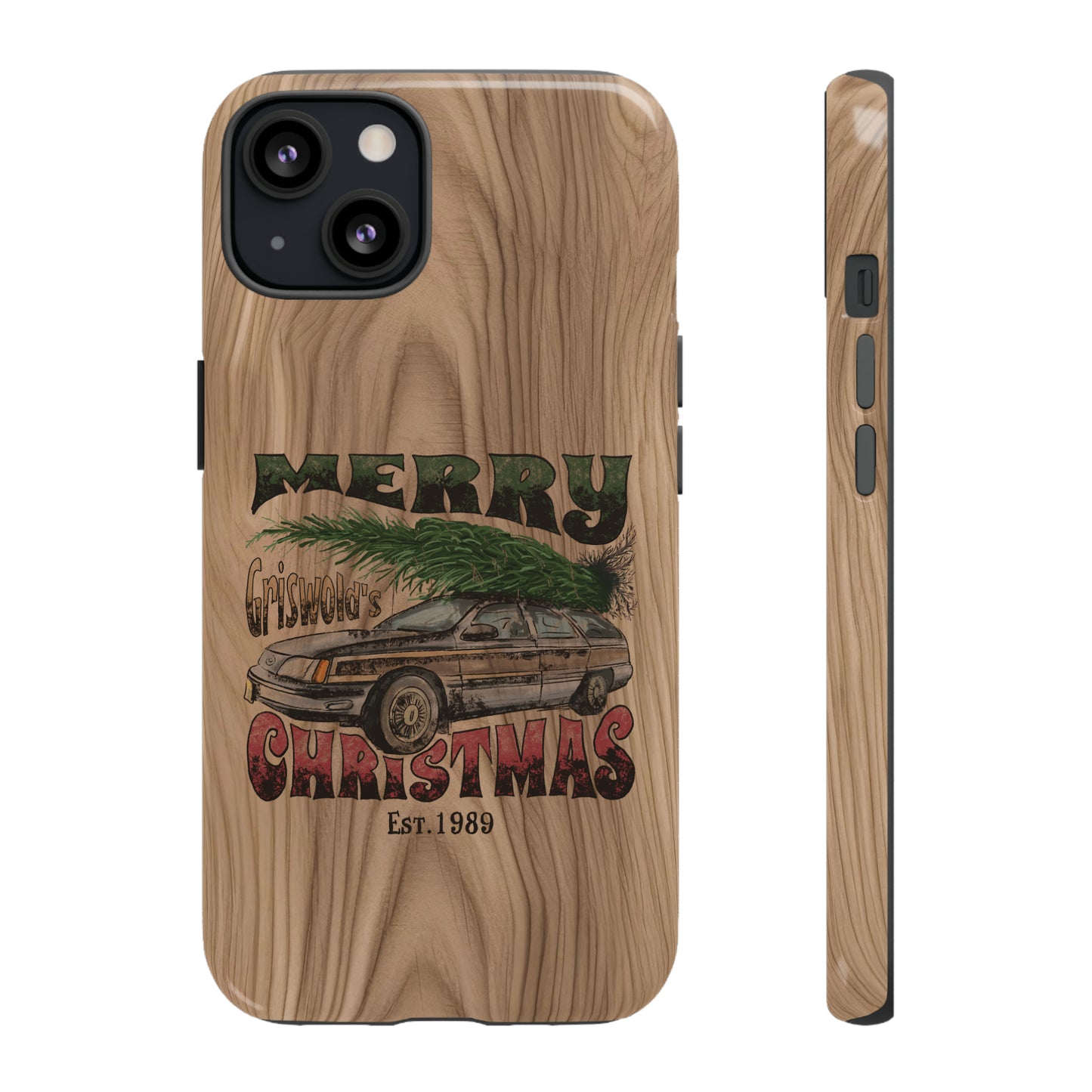 Distressed Merry Griswold's Christmas Tree Station Wagon Holiday Apple iPhone Tough Cases