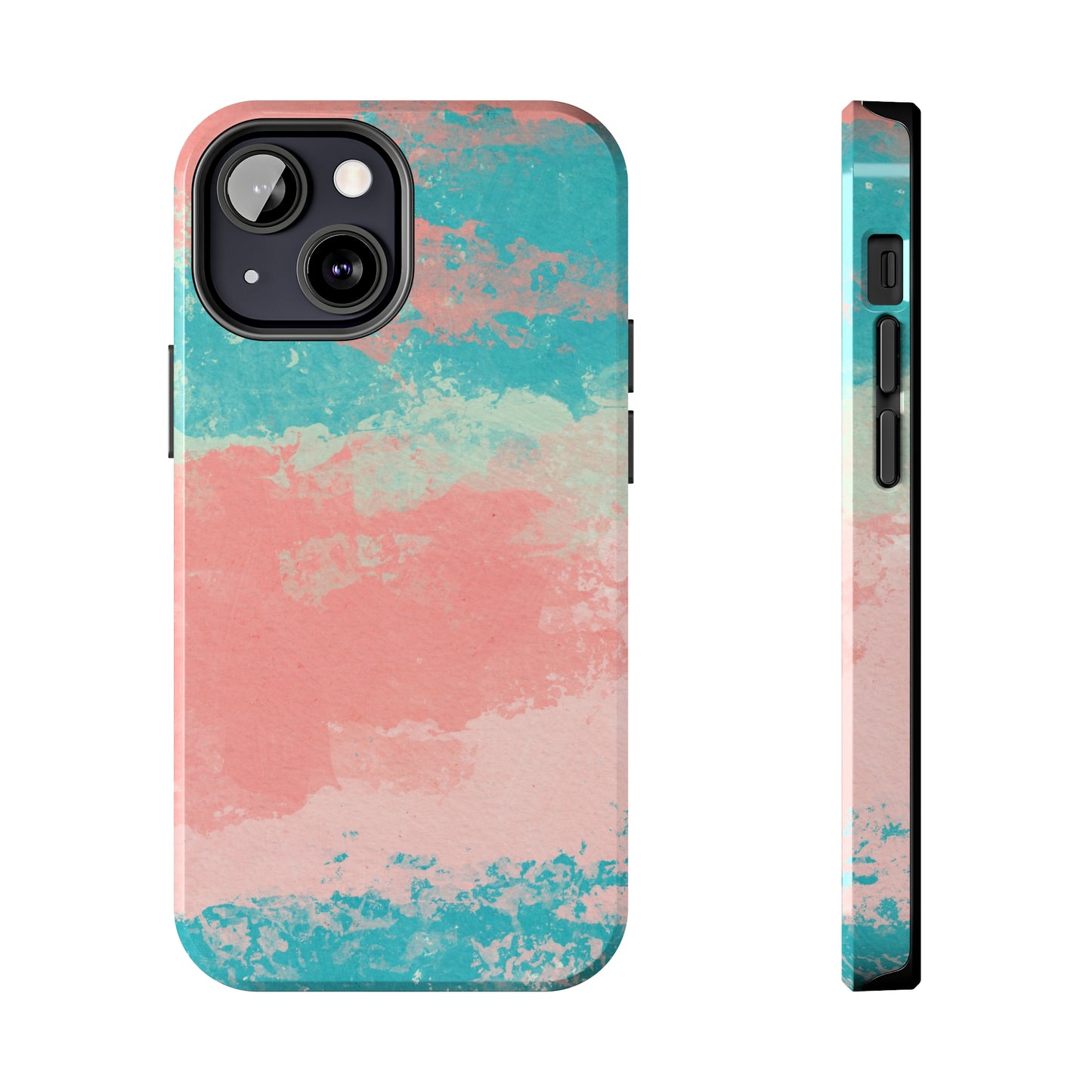 Pink and Turquoise Water Color Tough Phone Cases