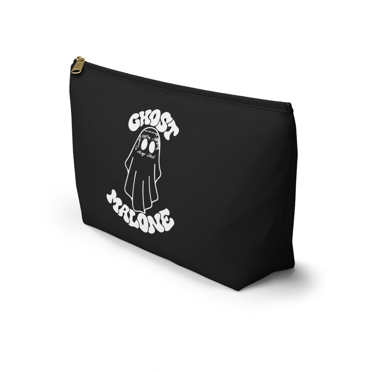 Halloween Ghost Malone Design Accessory Pouch w T-bottom - Black