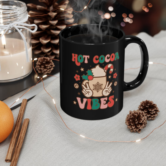 Hot Cocoa Vibes 11oz Black Mug