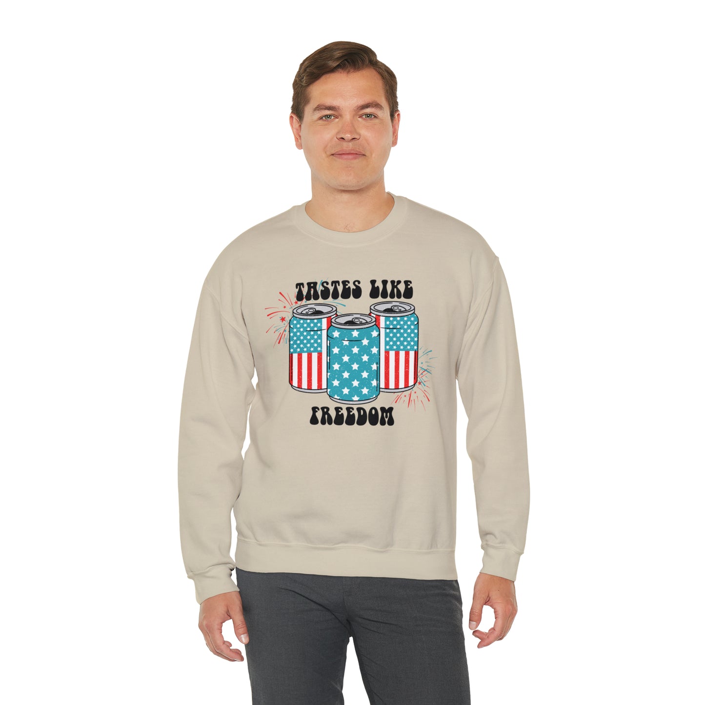 USA America Tastes Like Freedom Party Can Heavy Blend™ Crewneck Sweatshirt