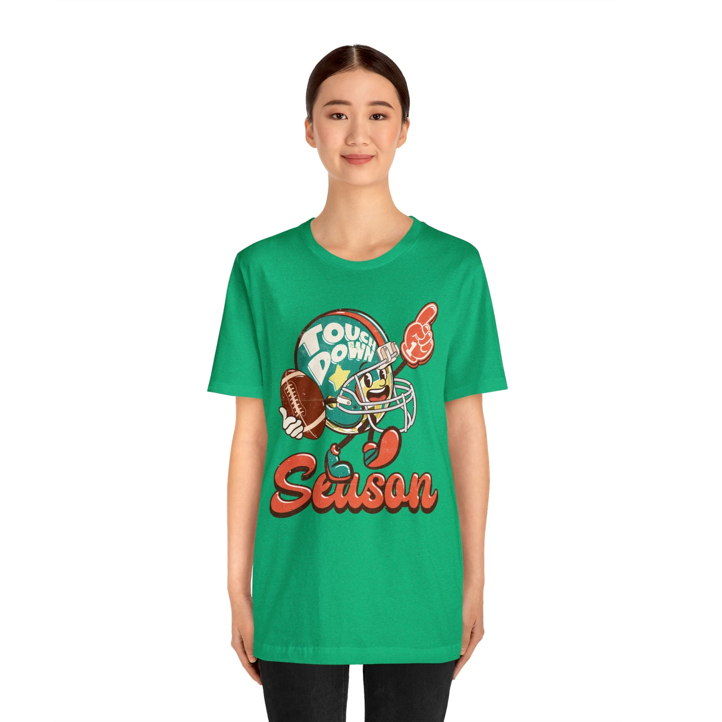 Football Season Football Helmet Character Holding Football T-Shirt