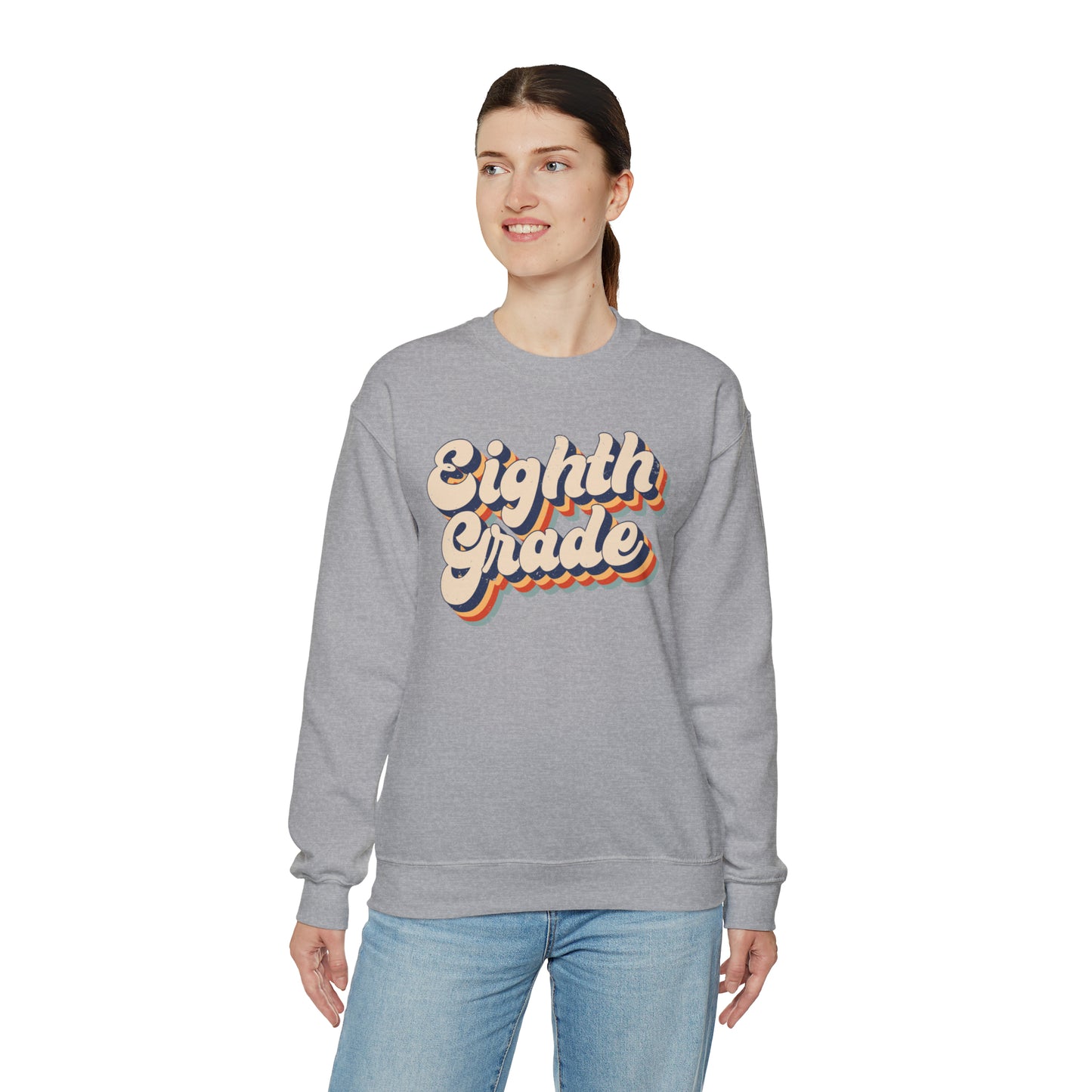 Retro Eighth Grade Unisex Heavy Blend™ Crewneck Sweatshirt