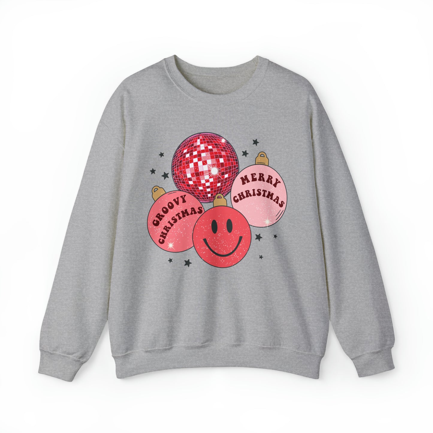 Groovy Christmas Ornaments Unisex Heavy Blend™ Crewneck Sweatshirt