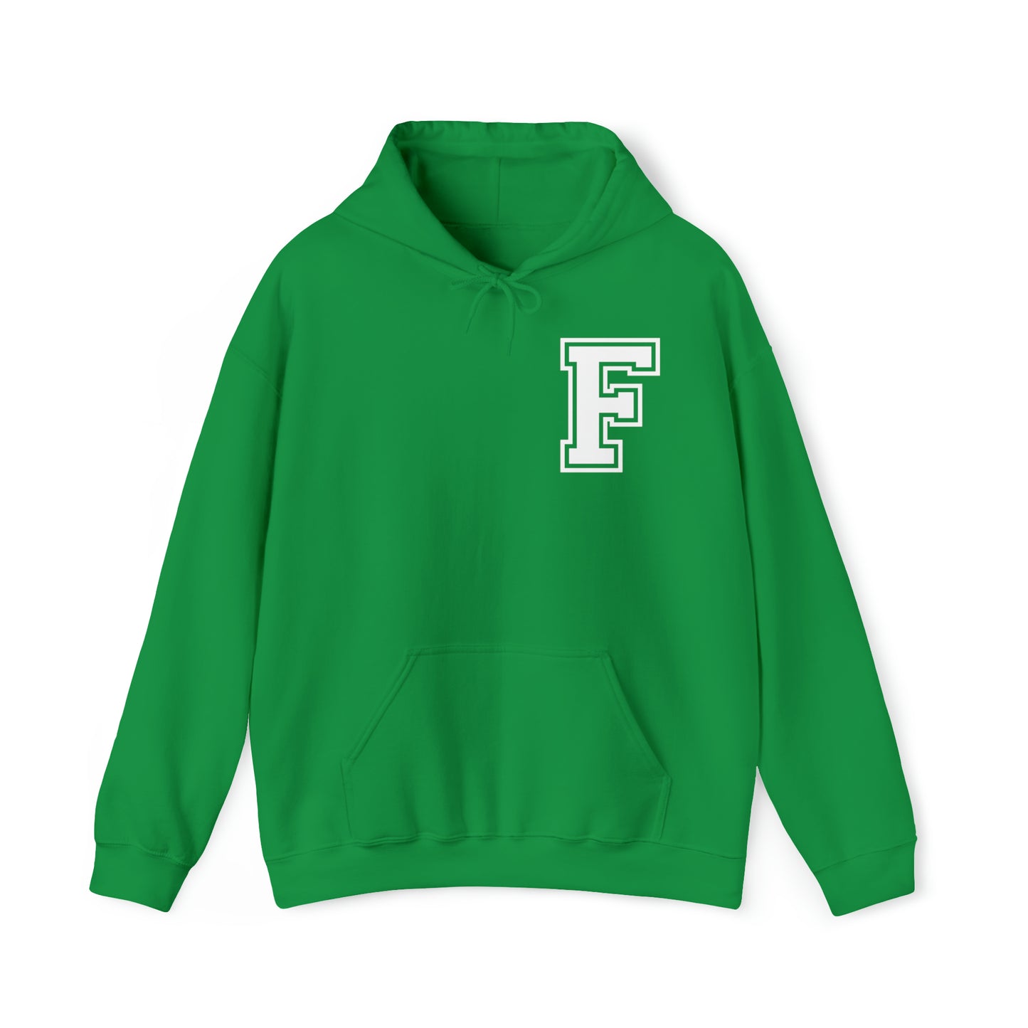 Front to Back Design - Varsity F Vertical Freeburg Midgets Logo Hooded Sweatshirt