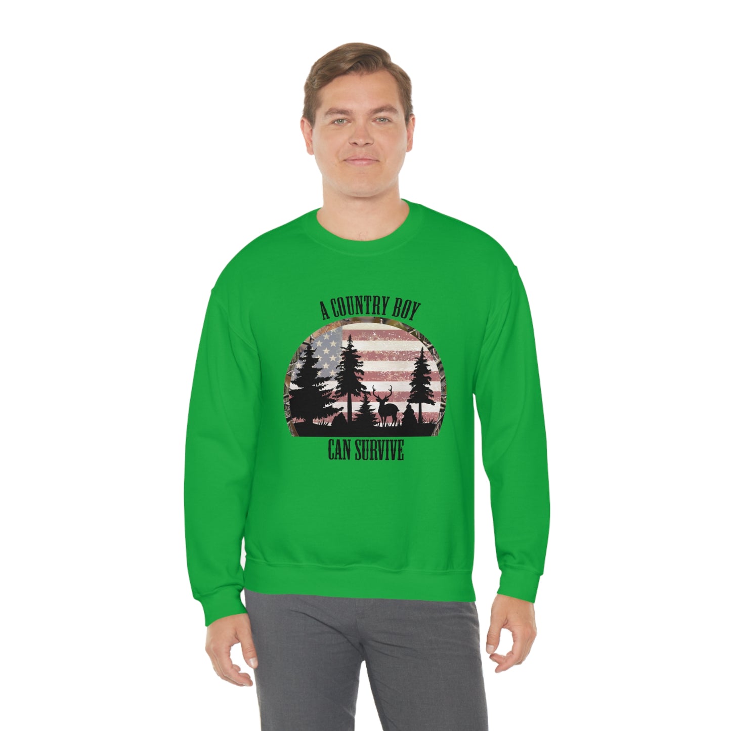 "A Country Boy Can Survive" - Unisex Heavy Blend™ Crewneck Sweatshirt