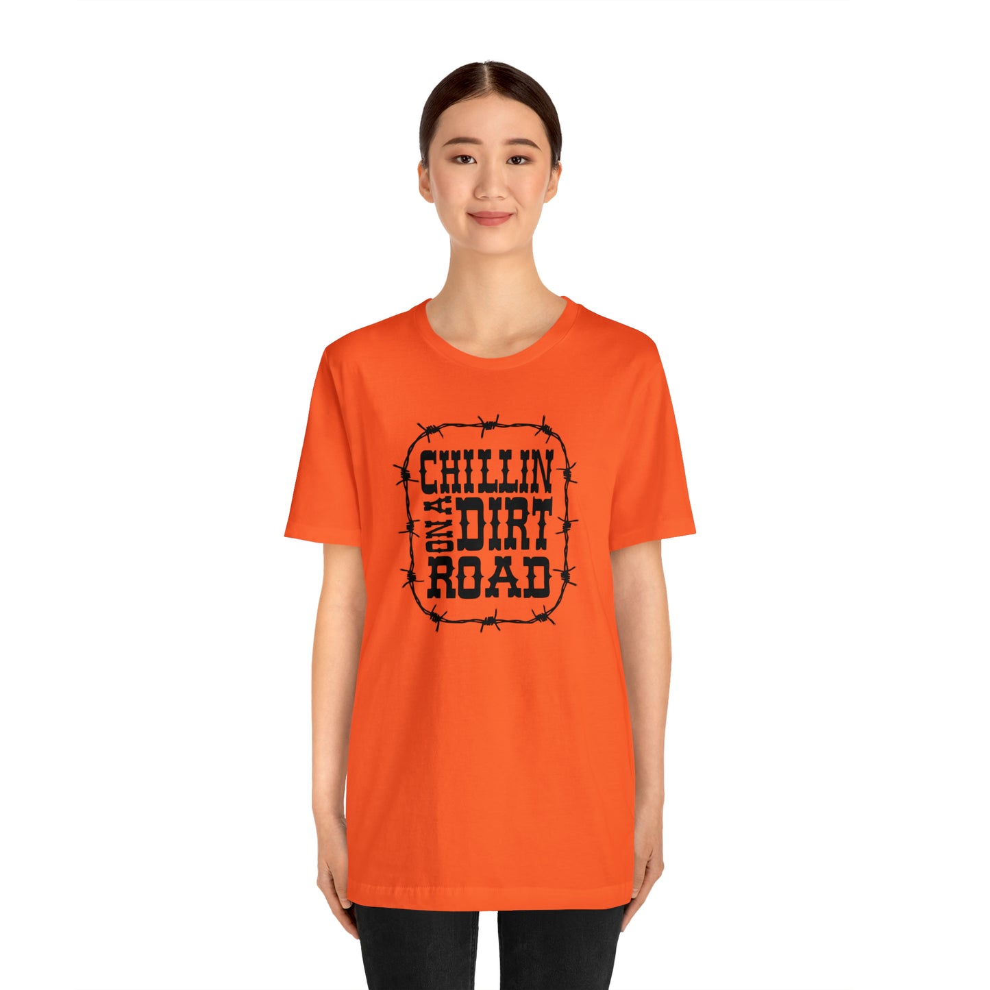 "Chillin' on a Dirt Road" Unisex Jersey Short Sleeve Tee