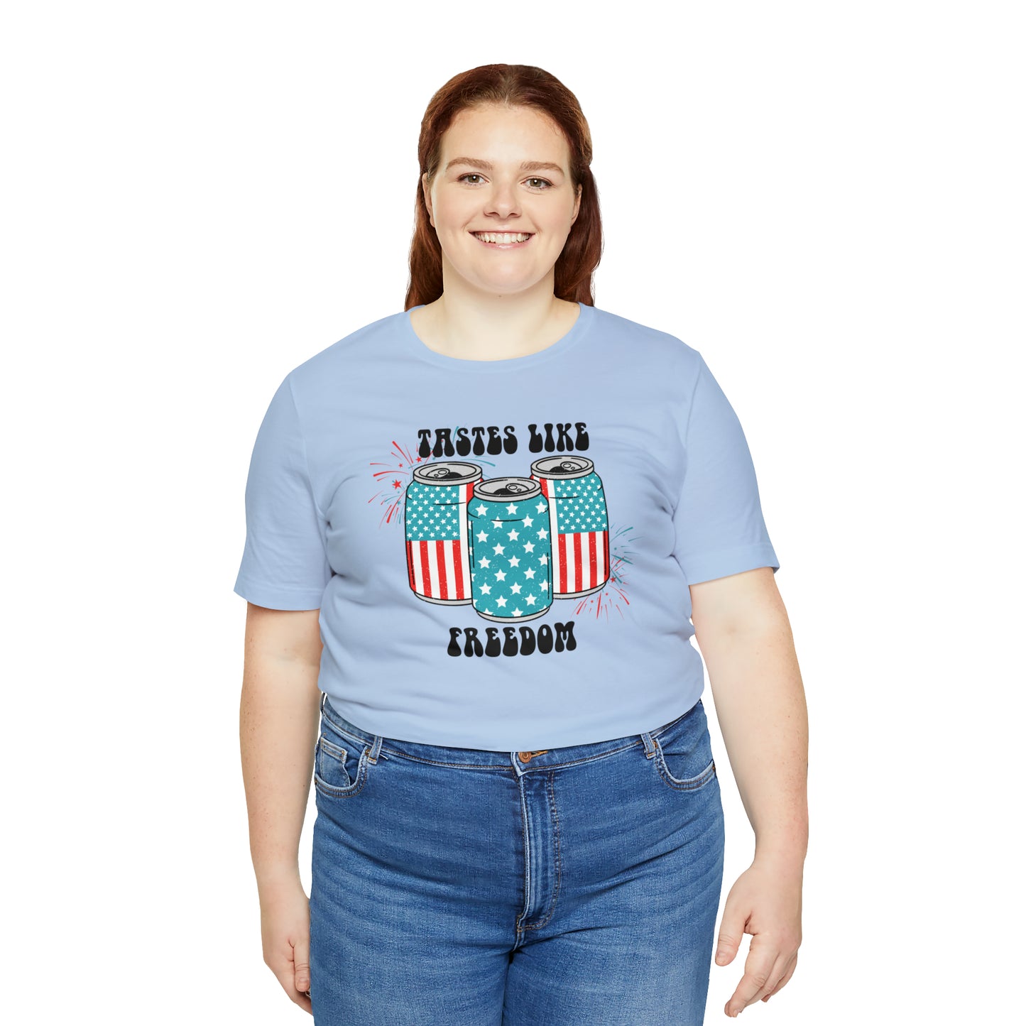 American USA Tastes Like Freedom Beverage Can Unisex Jersey Short Sleeve Tee