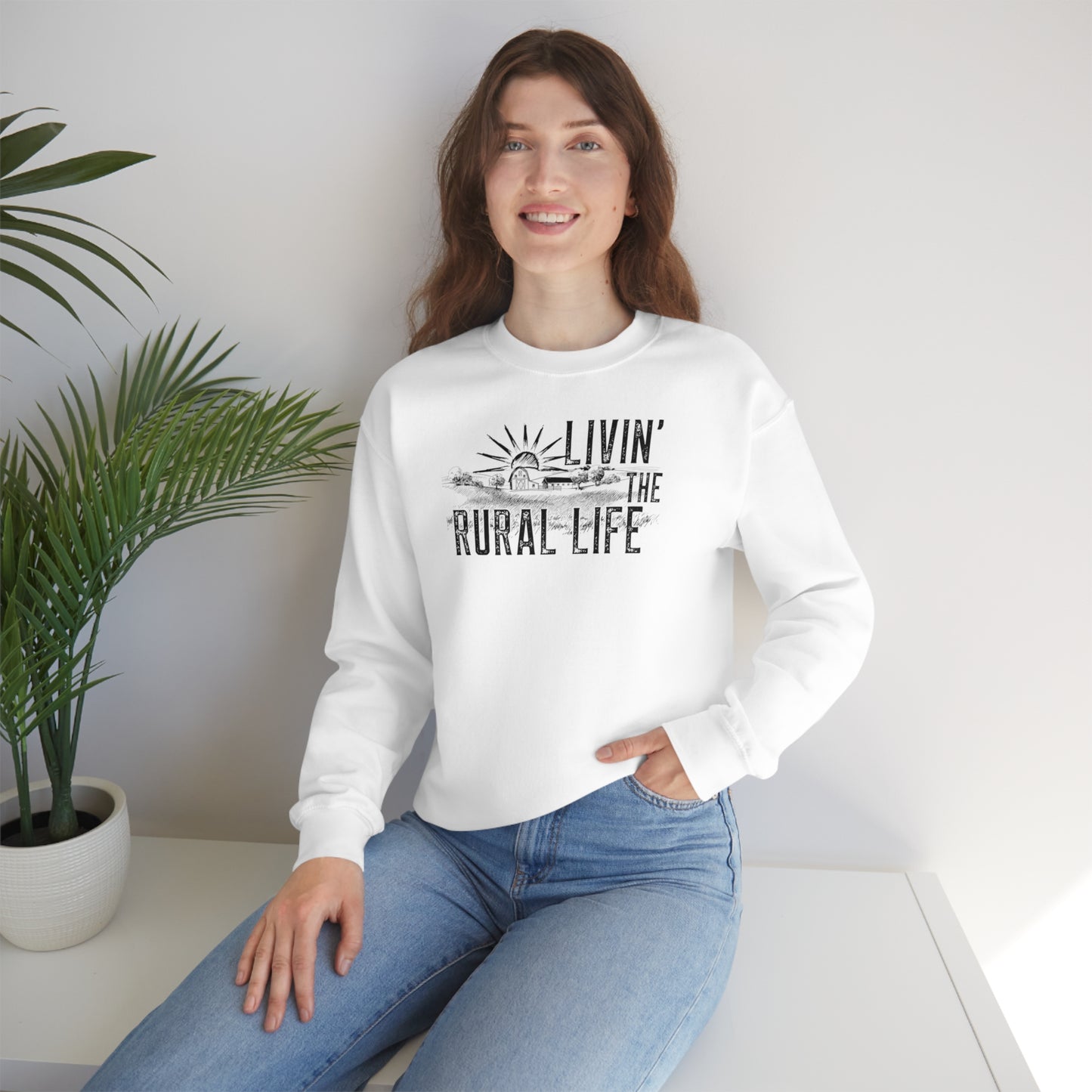 "Livin' the Rural Life" - Unisex Heavy Blend™ Crewneck Sweatshirt