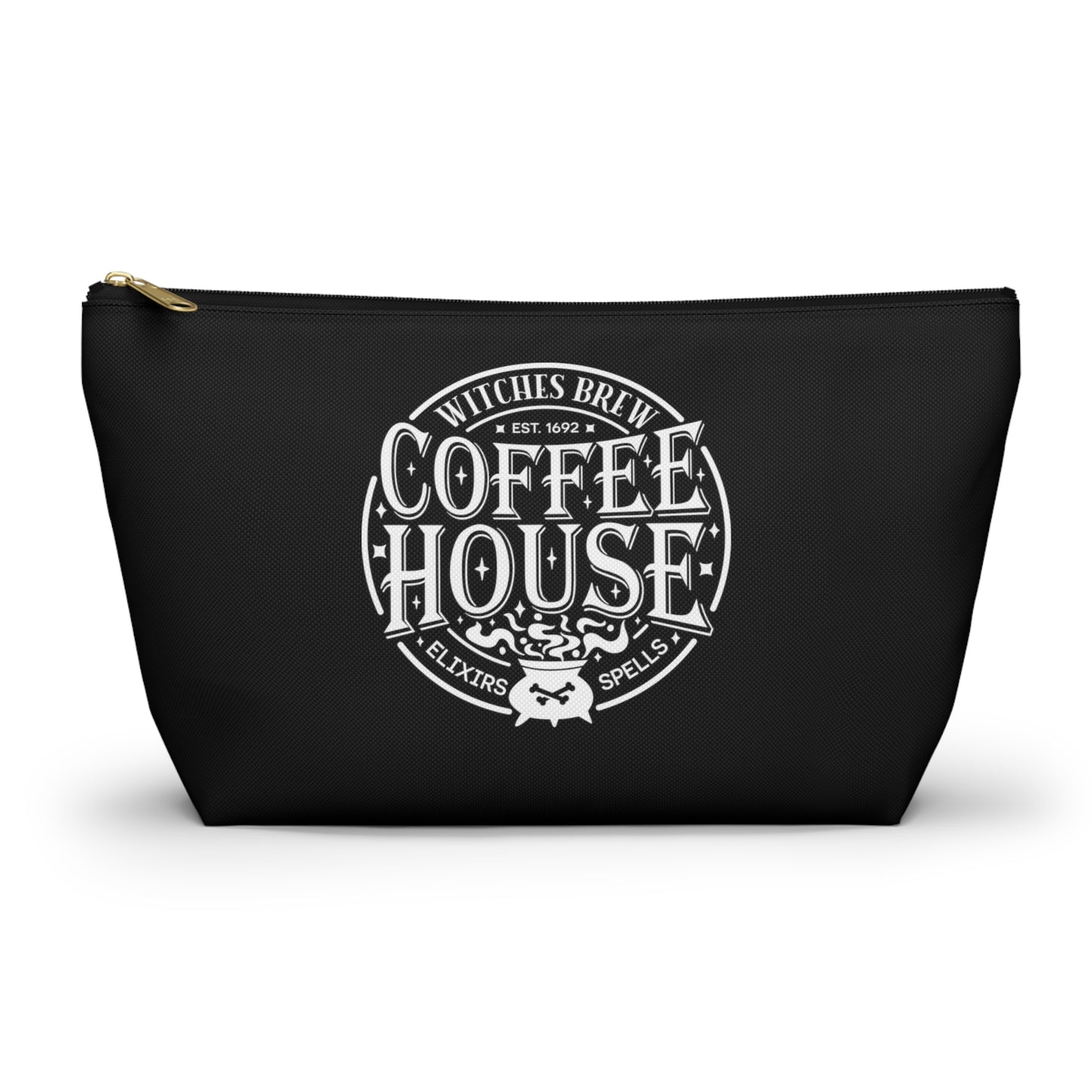 Halloween Witches Brew Coffee House Design Accessory Pouch w T-bottom - Black