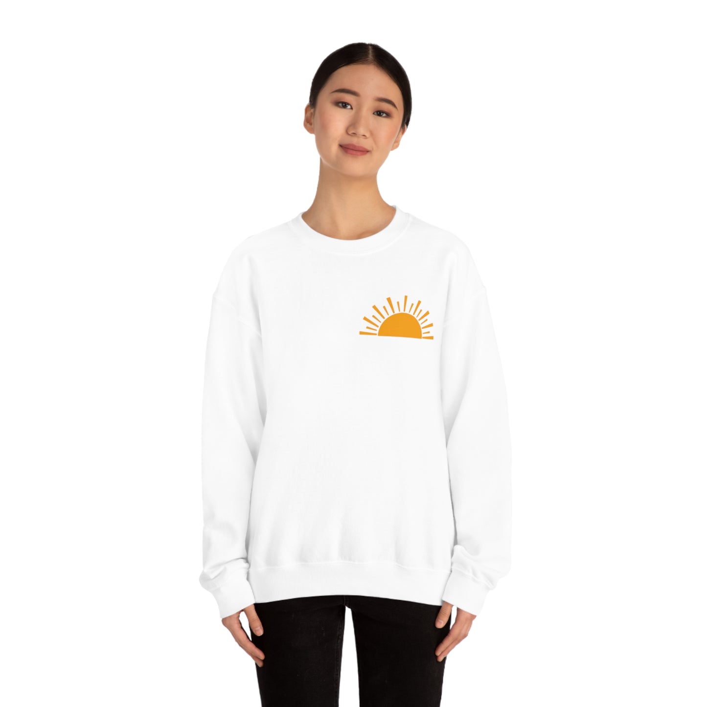 "Sunshine on My Mind" (Front & Back Design) - Unisex Heavy Blend™ Crewneck Sweatshirt