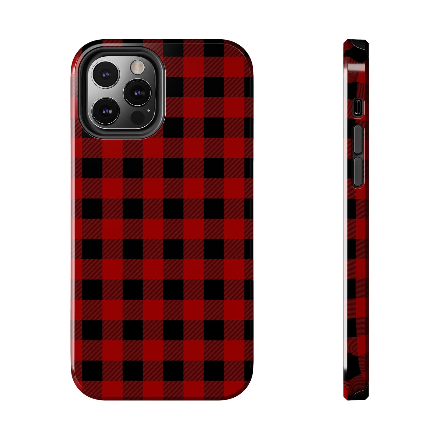 Red and Black Plaid Tough Phone Cases